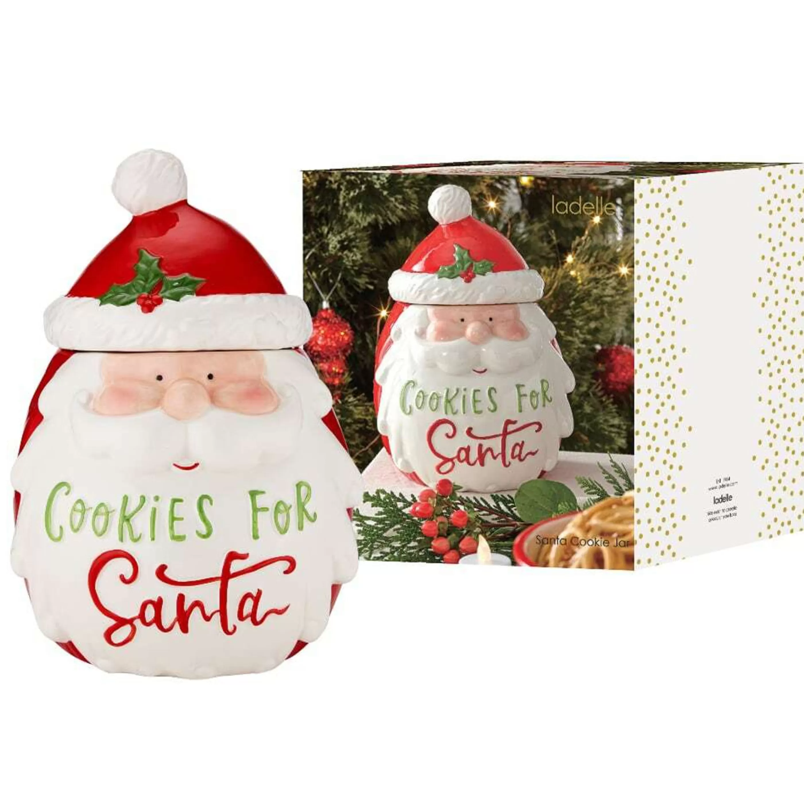 Discount Ladelle Ashdene Ladelle Joyful Christmas Santa Cookie Jar - 24.5Cm