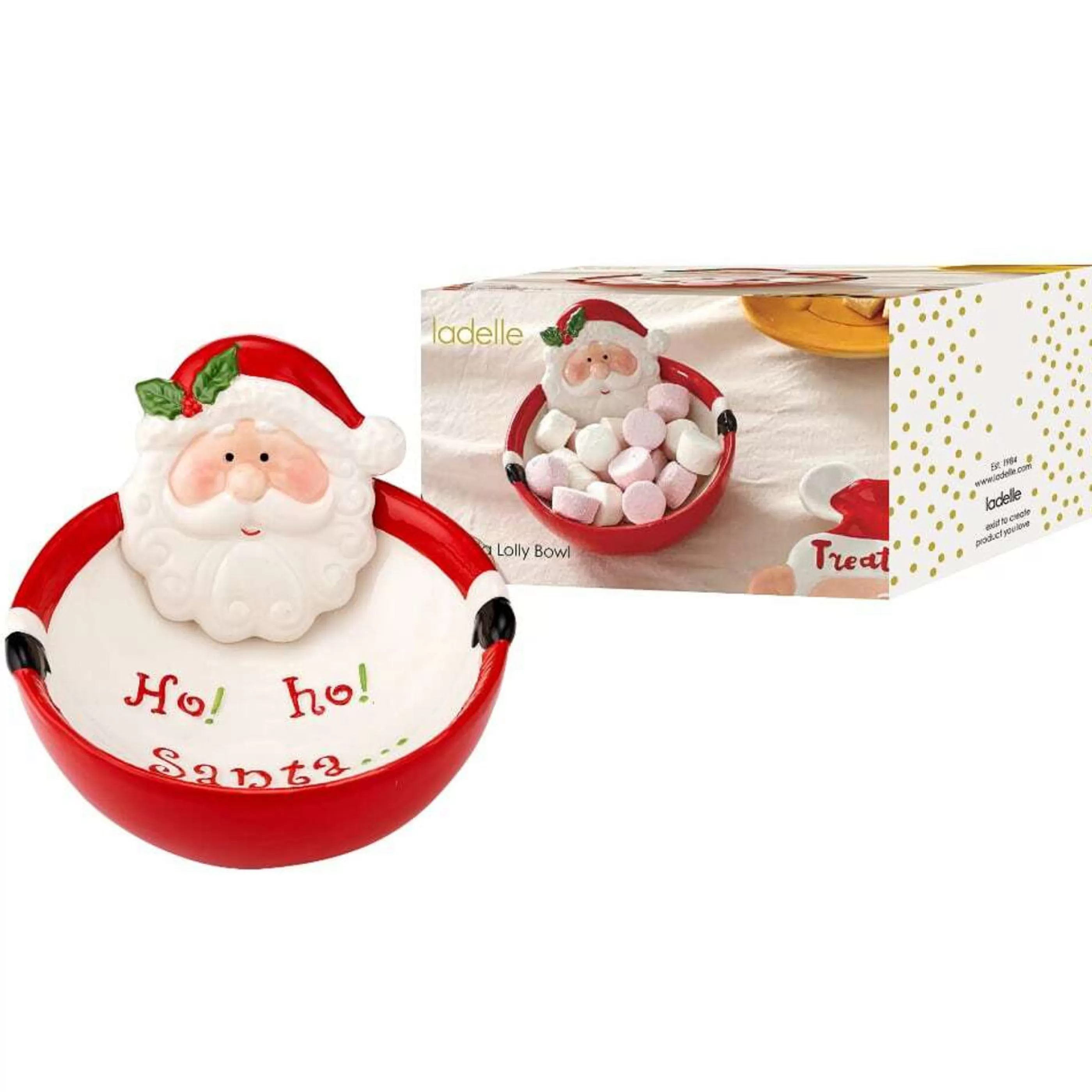 Hot Ladelle Ashdene Ladelle Joyful Christmas Santa Lolly Bowl - 17Cm