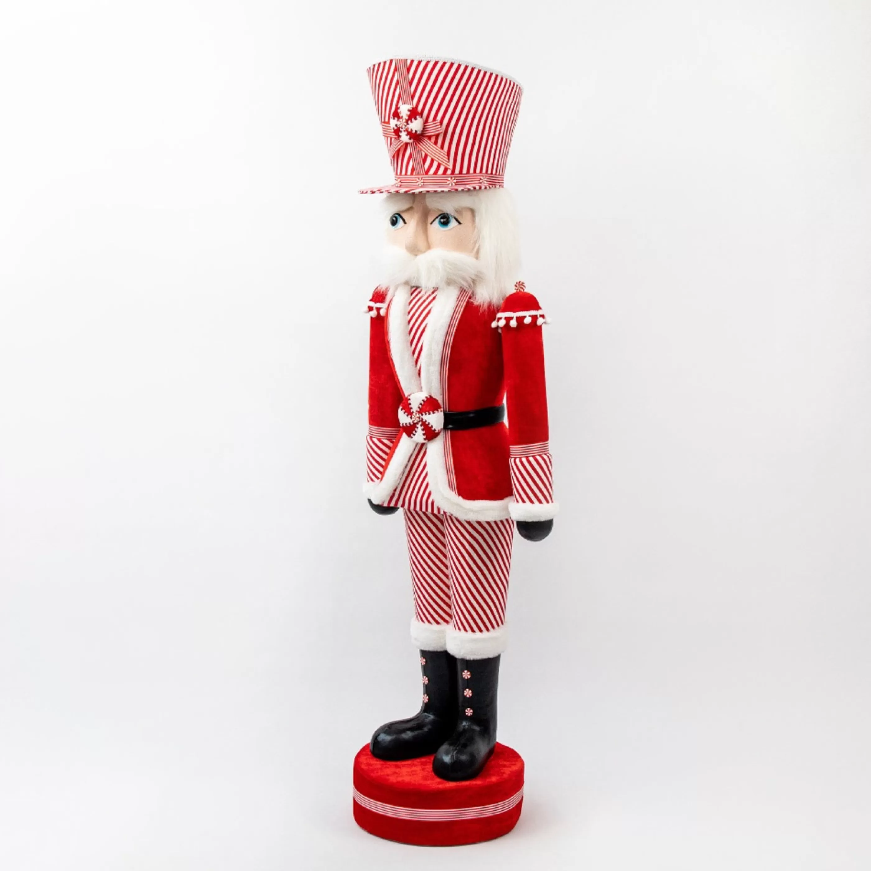 * Gingerbread Candy Christmas | Large Nutcracker Wearing Red White - 147Cm