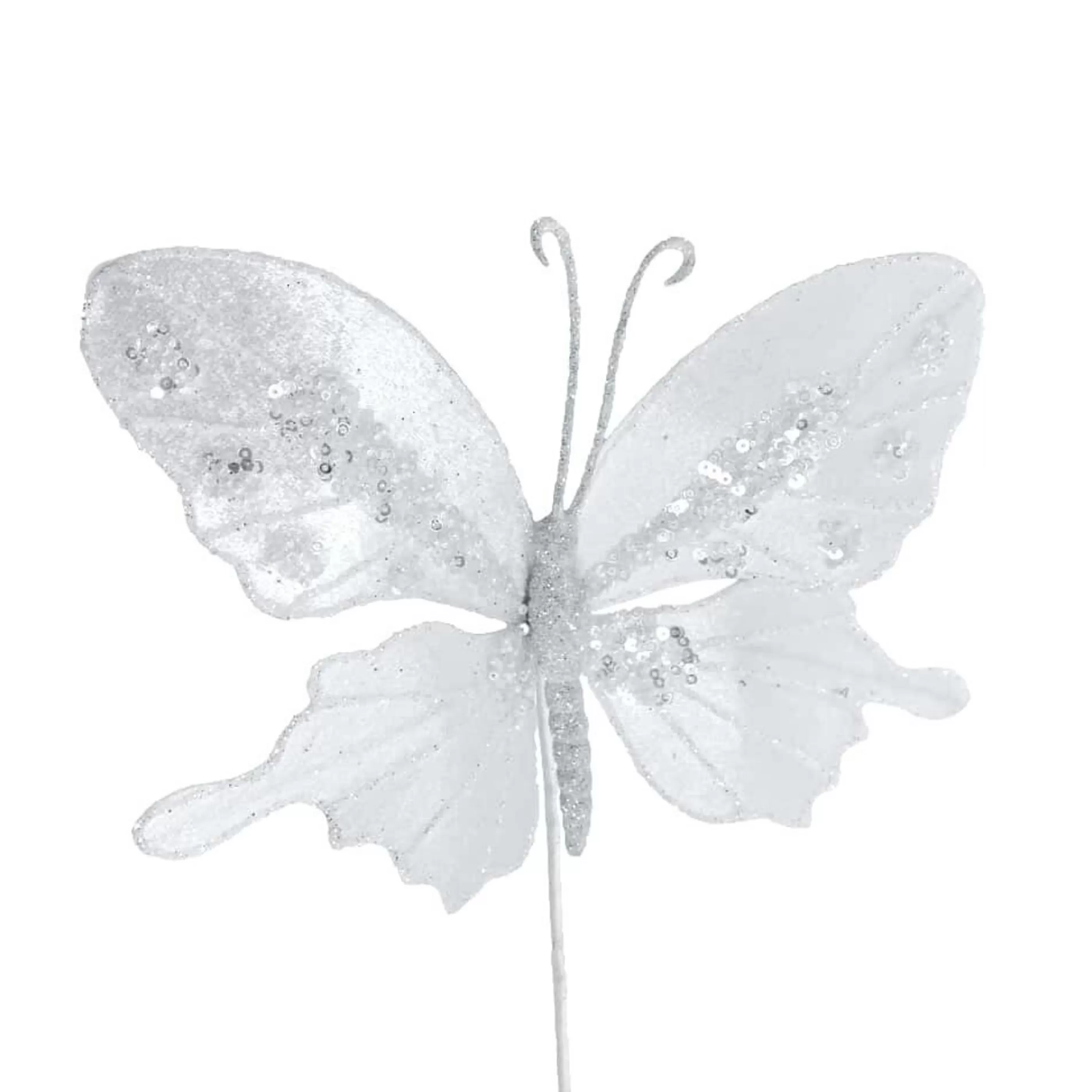 * Birds & Butterflies | Large White Butterfly With Stem - 23Cm