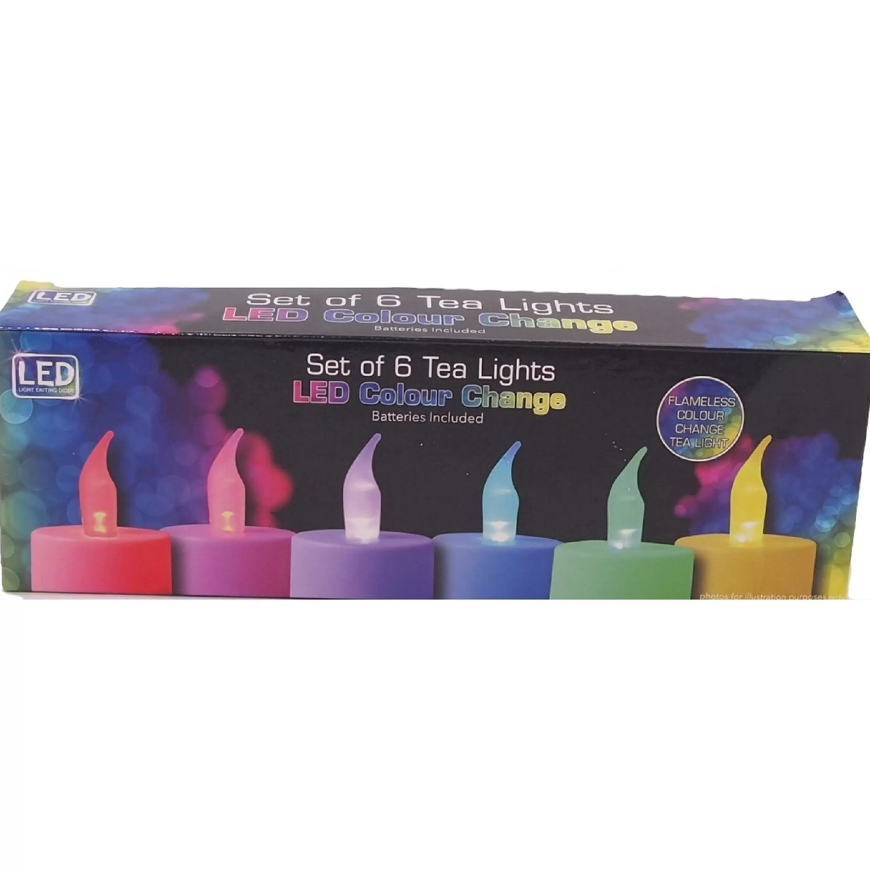 New * Led Colour Changing Tea Lights - 6 Pack