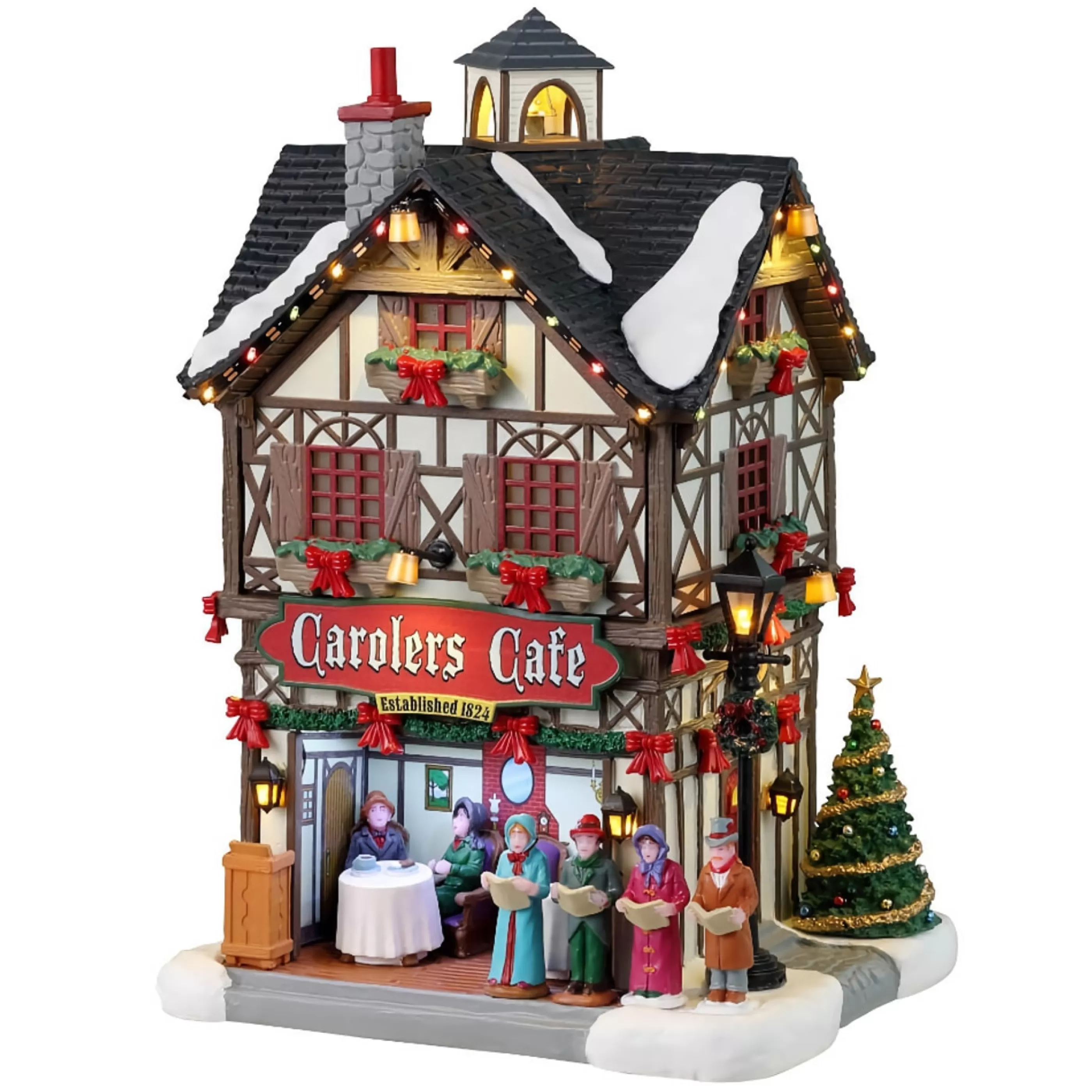 Clearance Lemax Christmas Shop Lemax Carolers Cafe - 23.5Cm