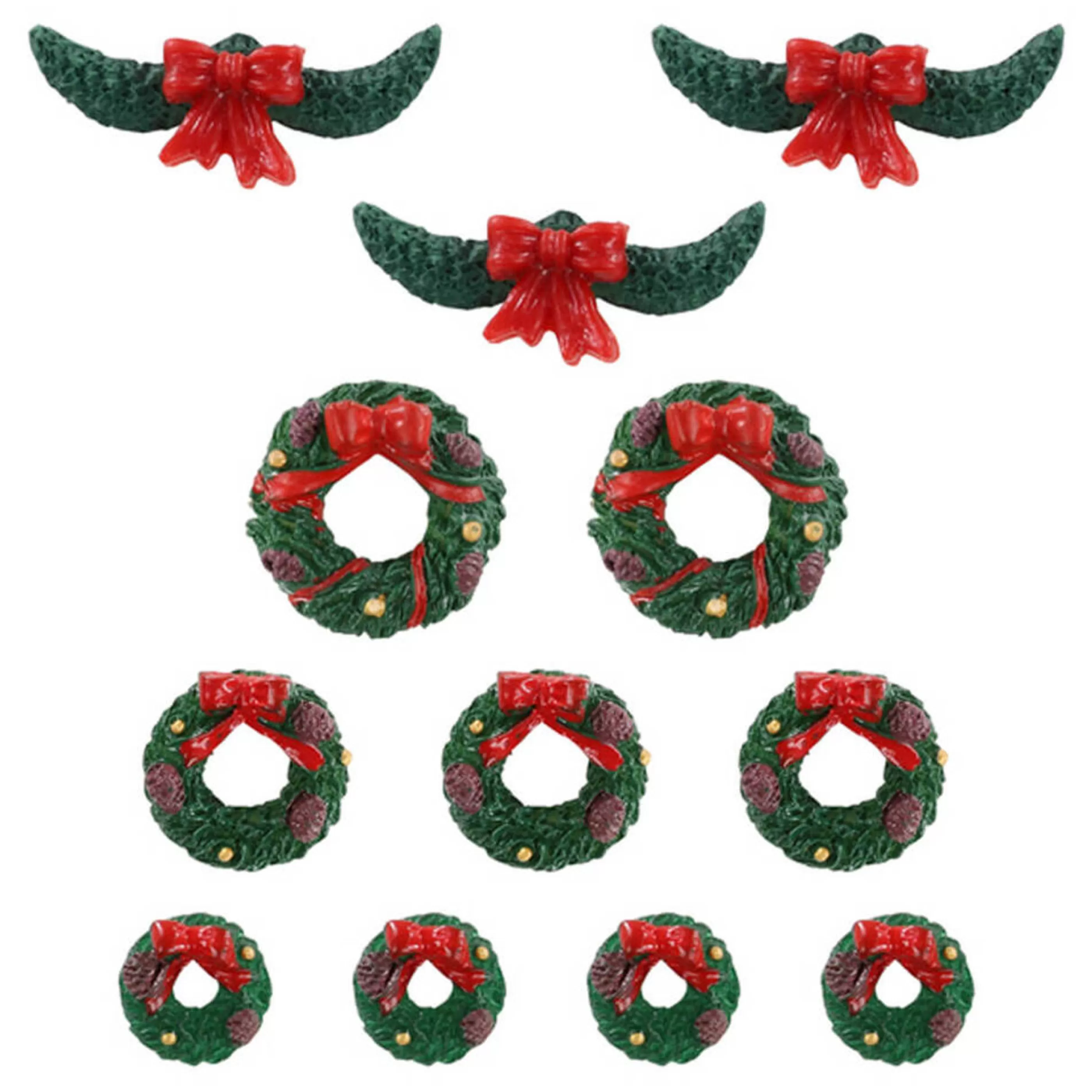 Store Lemax Christmas Shop Lemax Garland And Wreaths (Set Of 12) - 2.1Cm