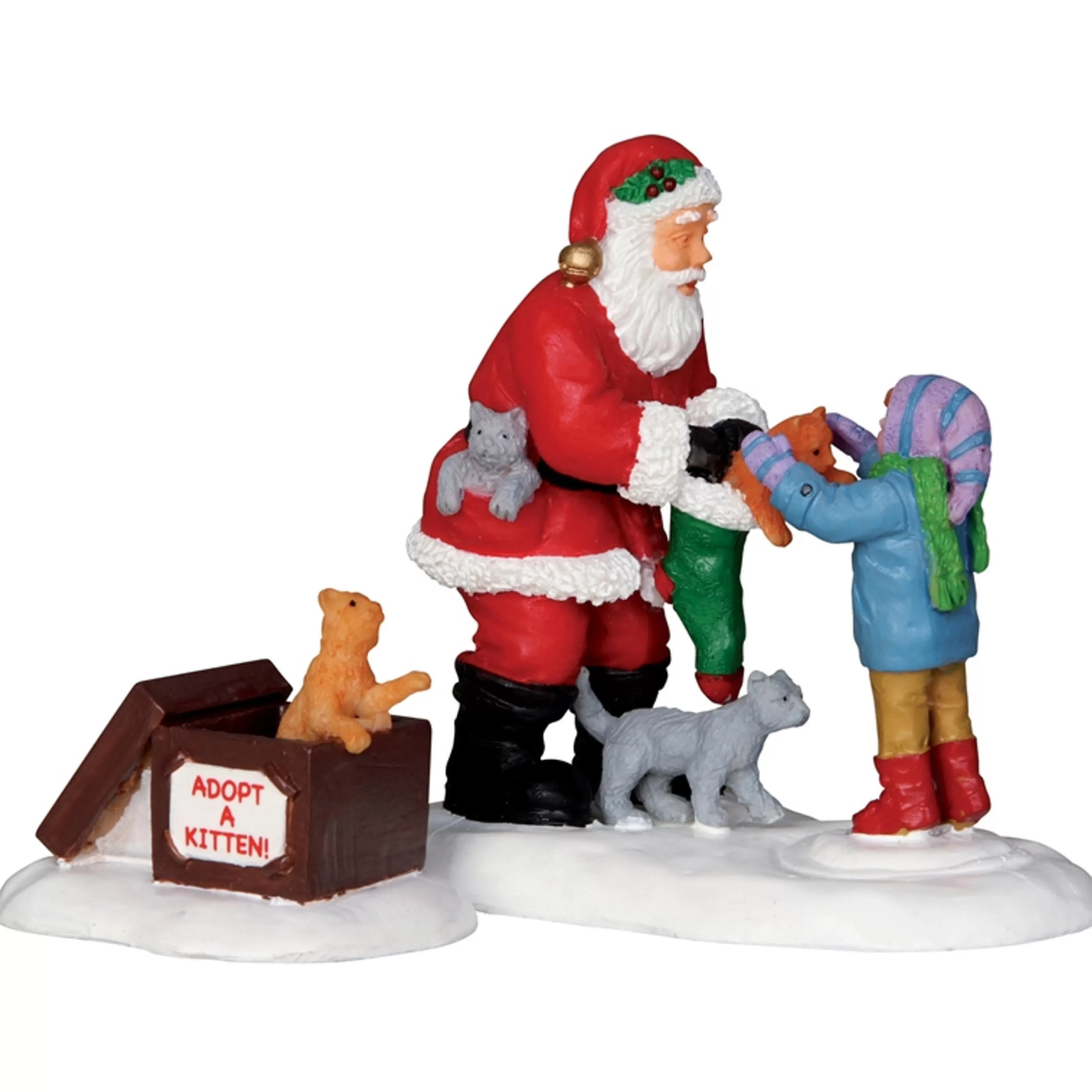 Best Sale Lemax Christmas Shop Lemax Santa & Kittens - Set Of 2