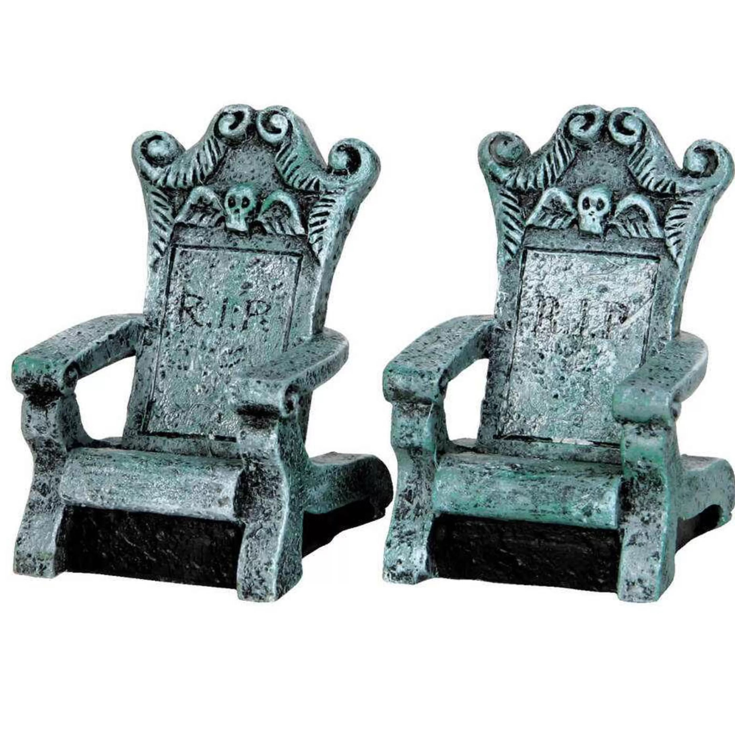 Sale Lemax Christmas Shop Lemax Spookytown Tombstone Chairs (Set Of 2) - 4.5Cm