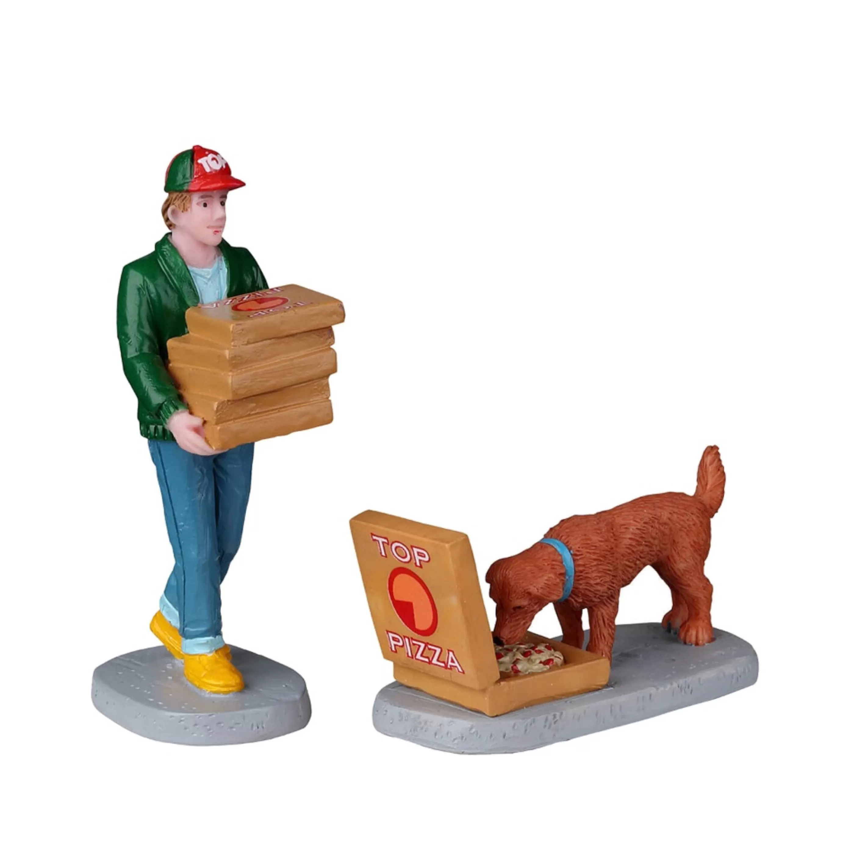 New Lemax Christmas Shop Lemax Top Pizza Delivery (Set Of 2)