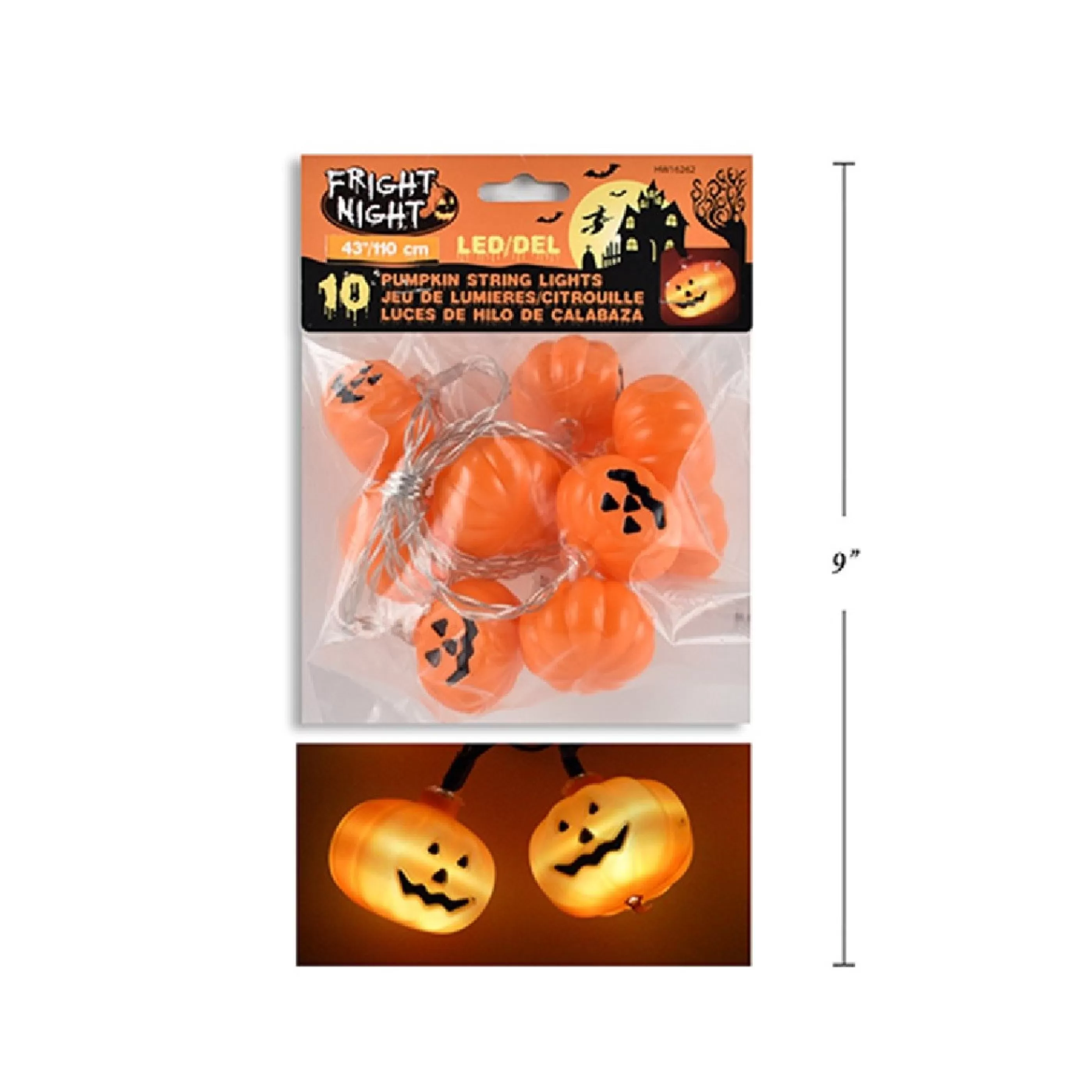 Flash Sale Witches of Halloween Light Up Pumpkin String - 162Cm