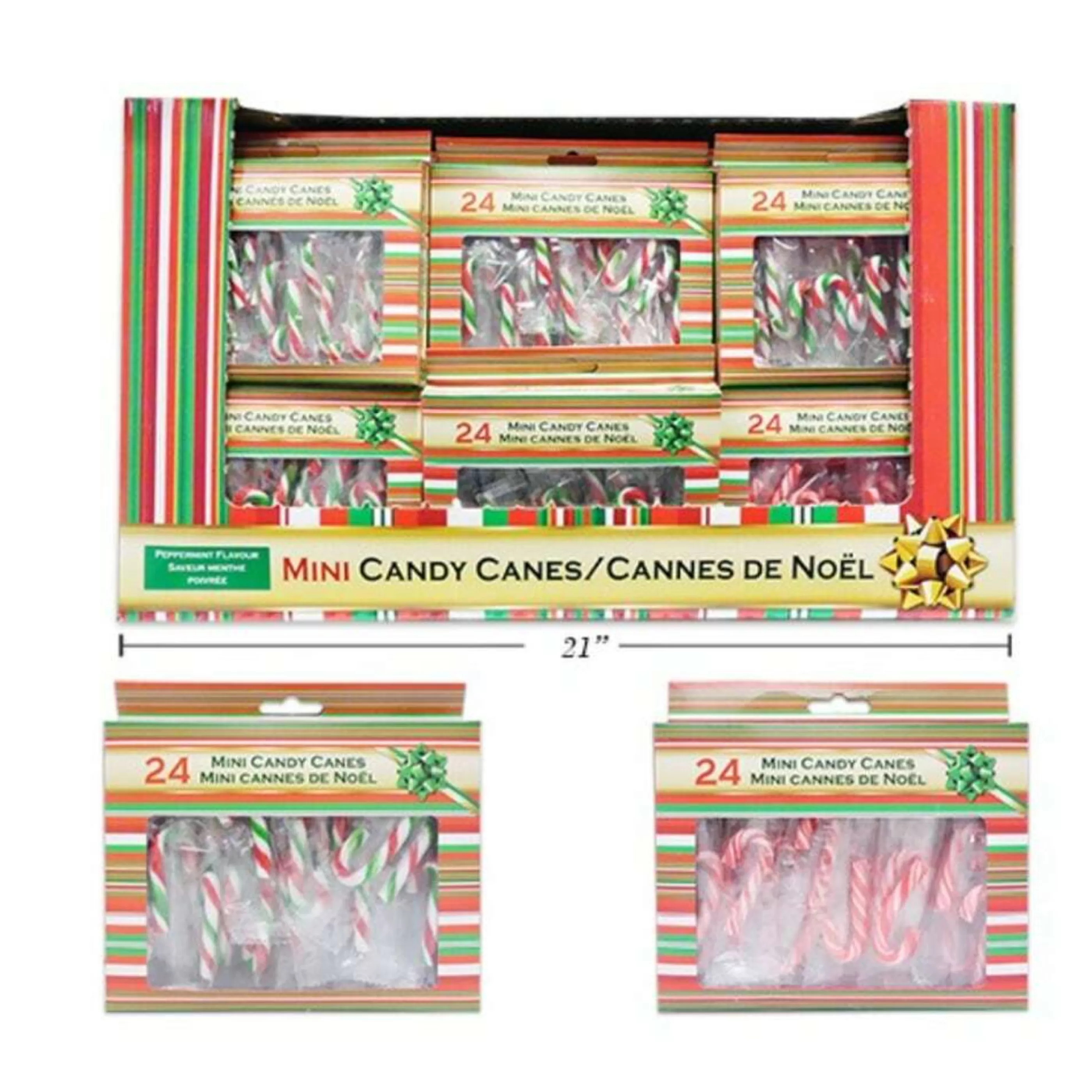 * Gingerbread Candy Christmas | Lolly Candy Canes Mini Peppermint - 24Pk