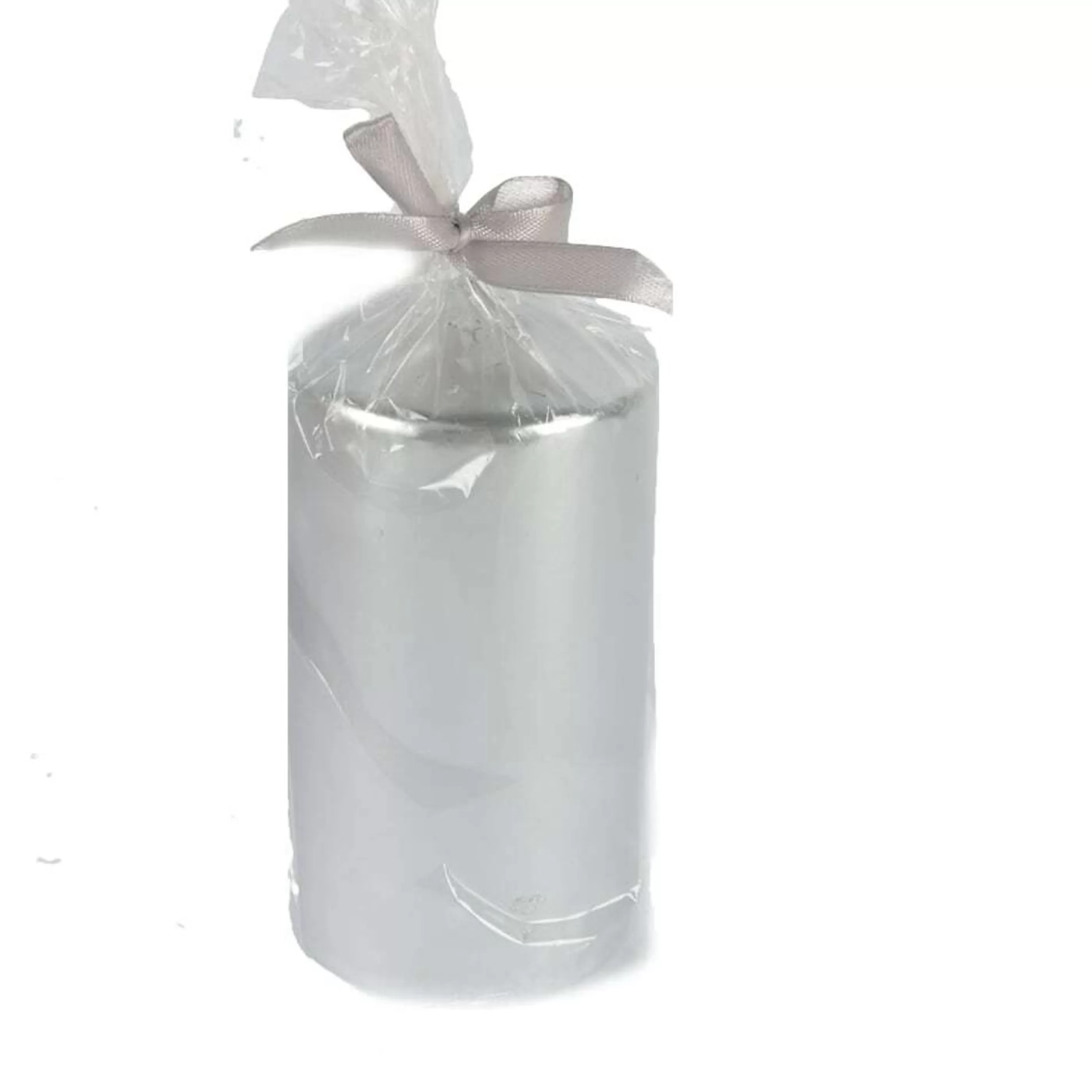 * Table Top Decorations | Long Silver Pillar Candle - 14Cm