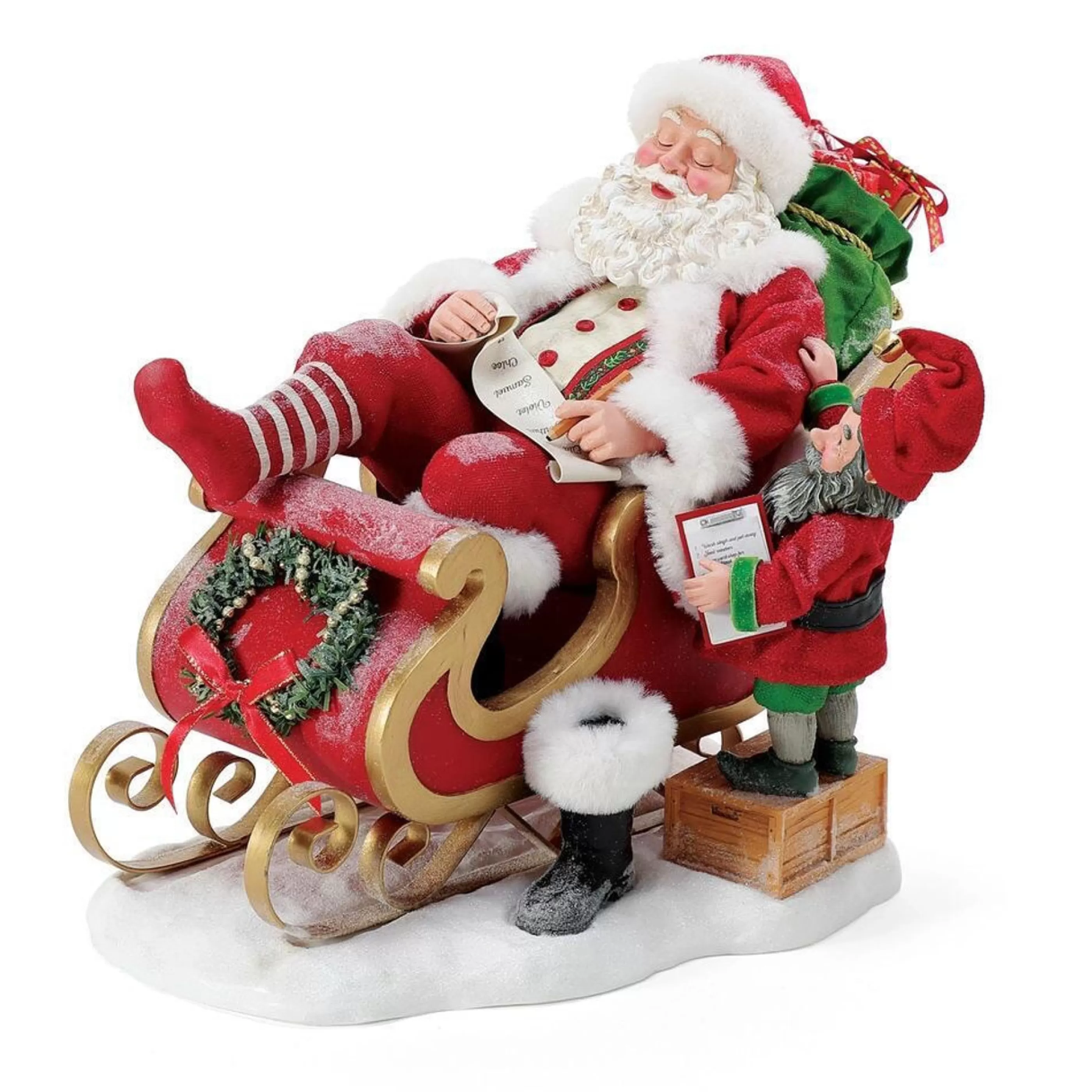 Department 56 Table Top Decorations | Long Winters Night Santa In Sleigh - 25Cm