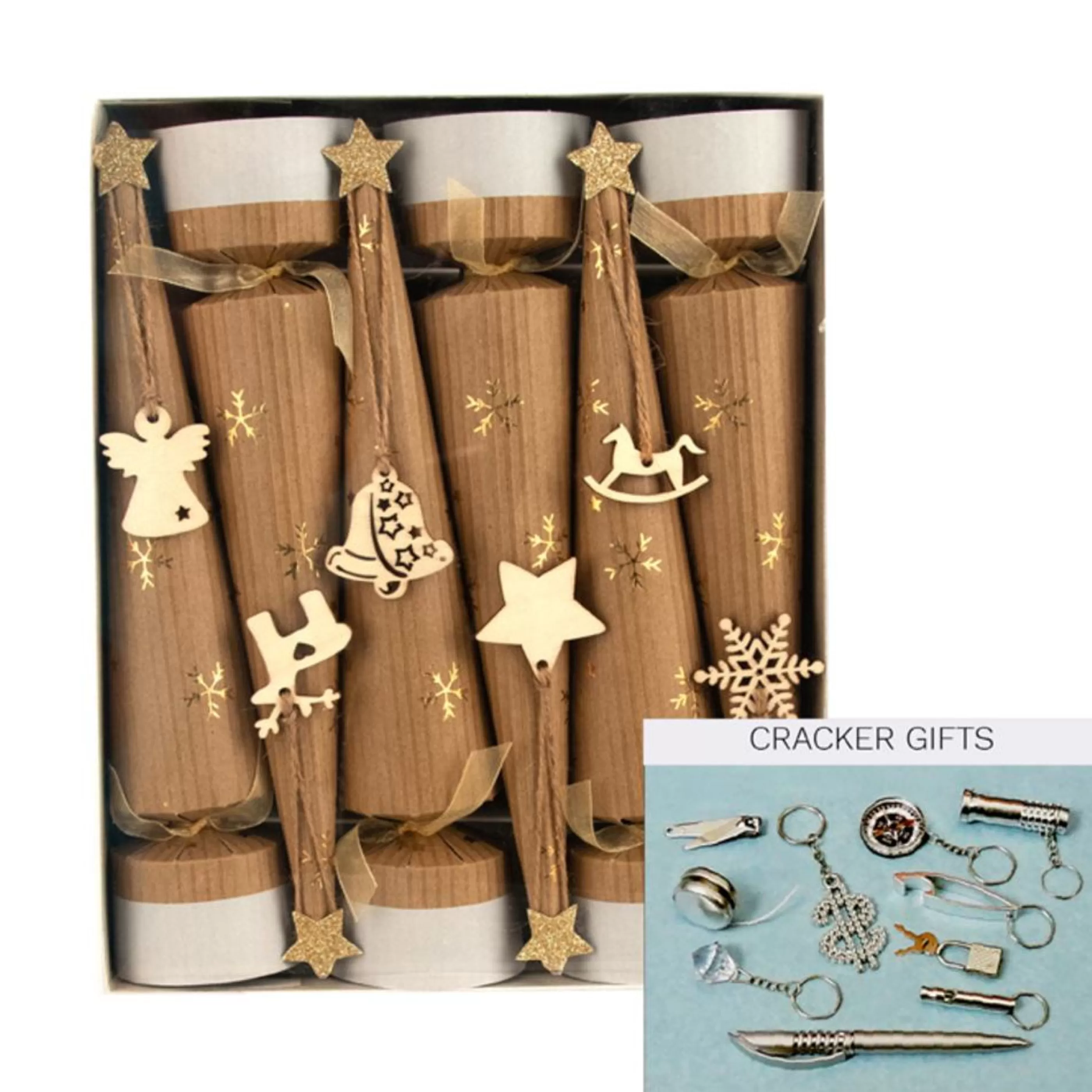 Outlet Pure Christmas Luxury Cracker Natural Cones (Pack Of 6) - 25Cm