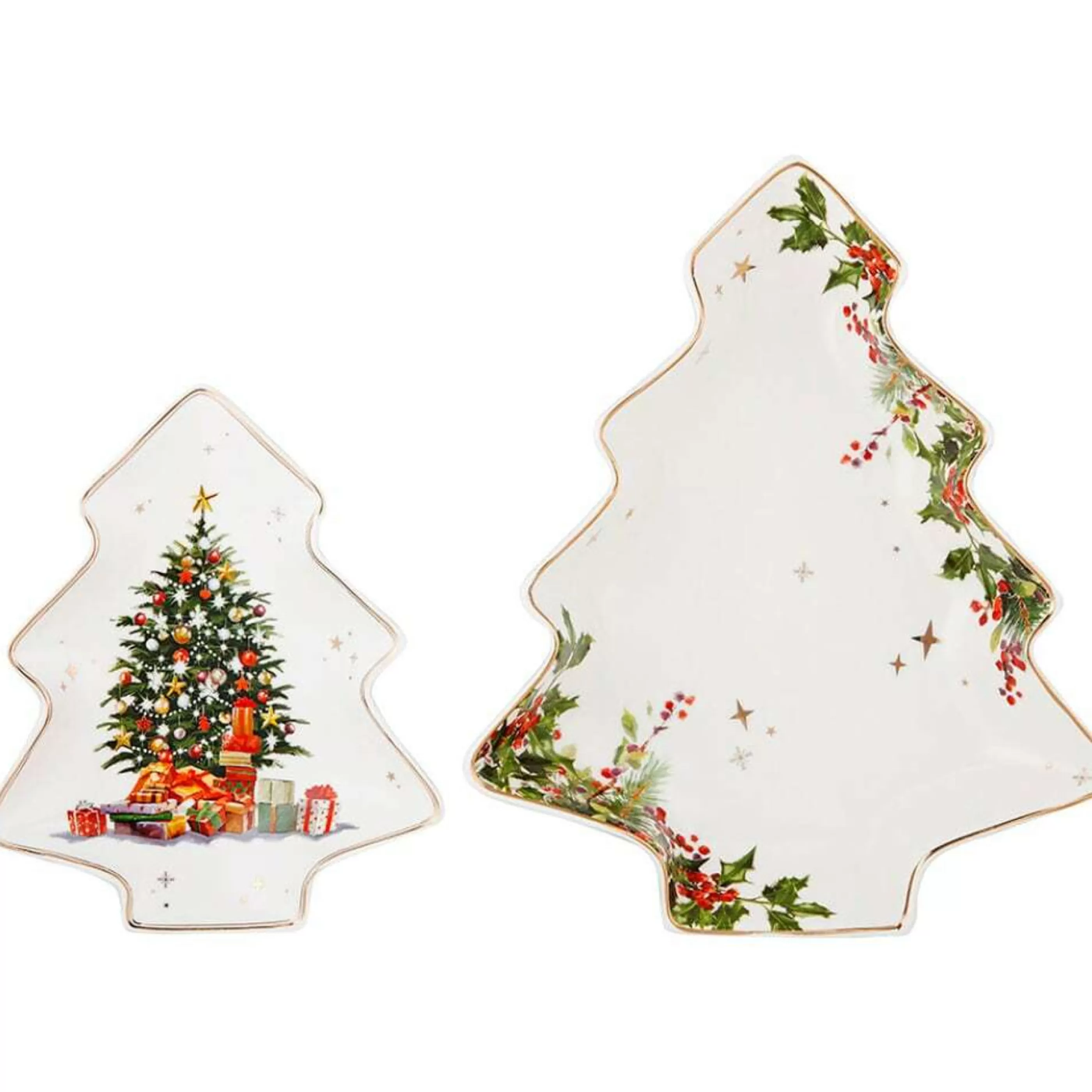 Ladelle Ashdene Gingerbread Candy Christmas | Magic Of Christmas Tree Platter (Set Of 2)