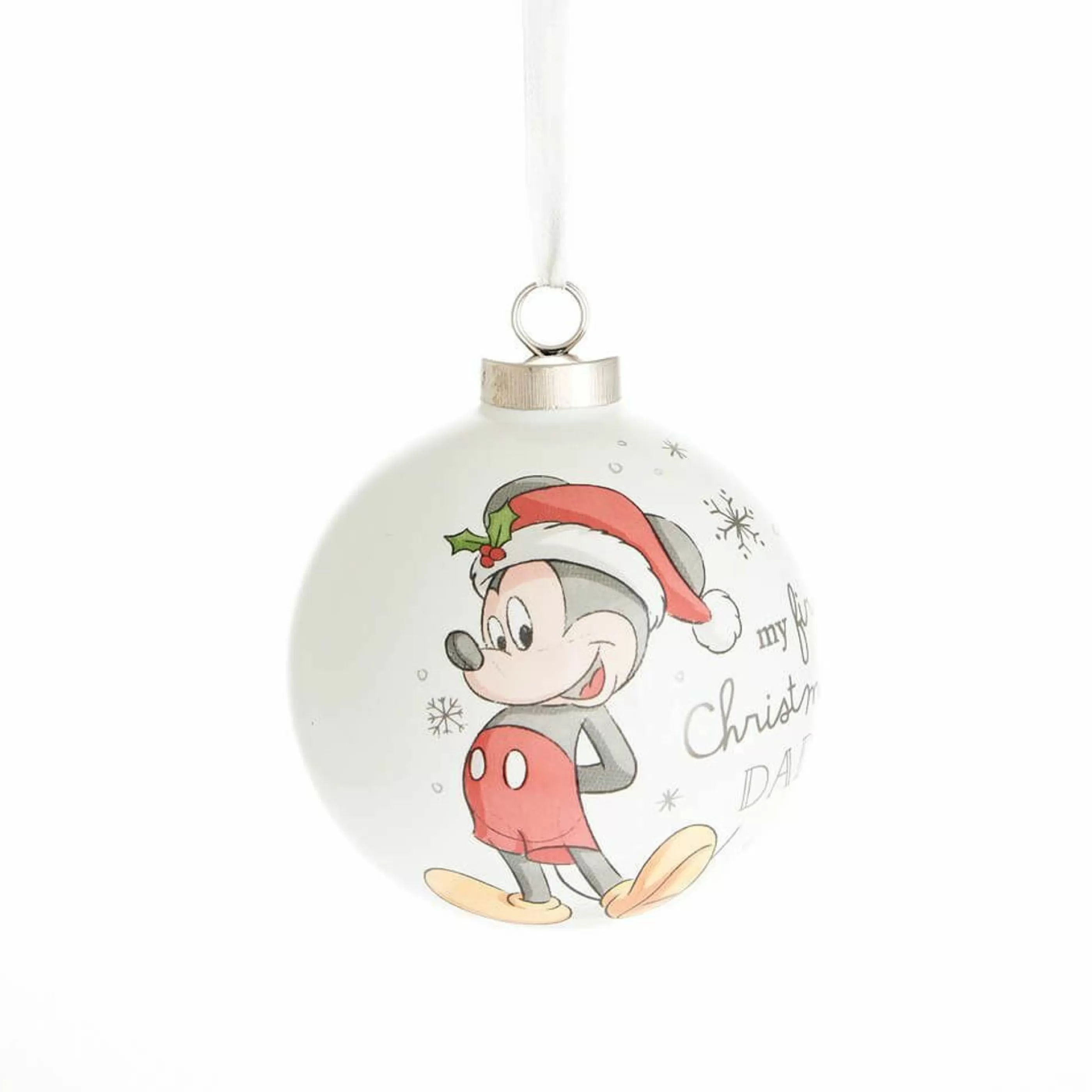 Disney Christmas Decorations Hanging Christmas Ornaments | Magical Christmas Bauble Mickey "Daddy" - 8Cm