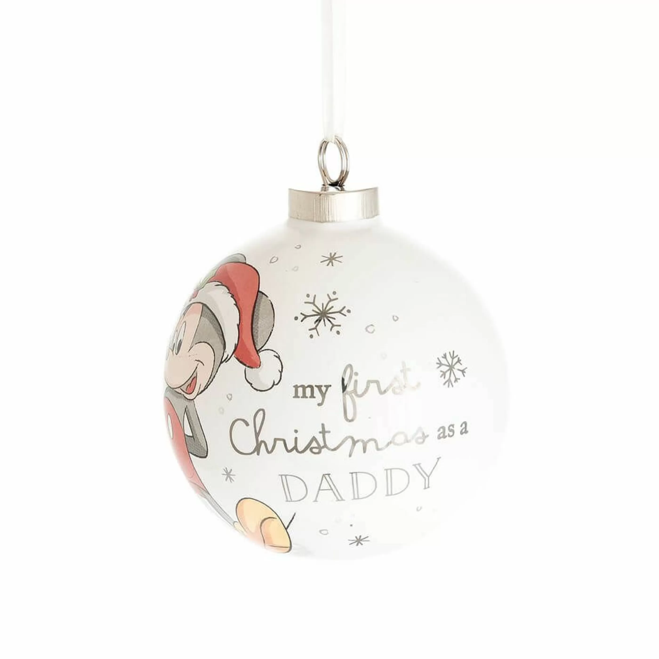 Disney Christmas Decorations Hanging Christmas Ornaments | Magical Christmas Bauble Mickey "Daddy" - 8Cm