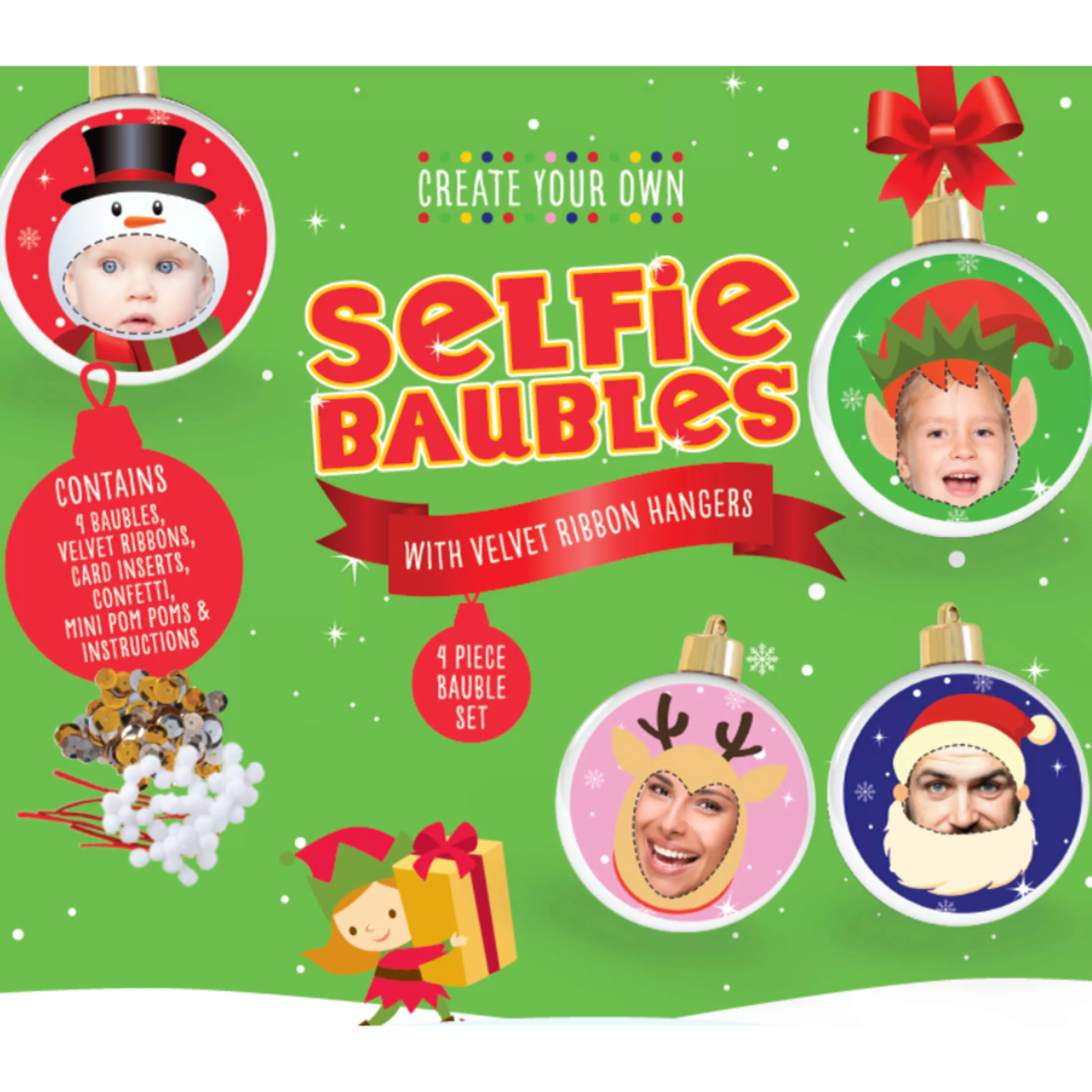 * Hanging Christmas Baubles | Make Your Own Selfie Baubles - 70Mm