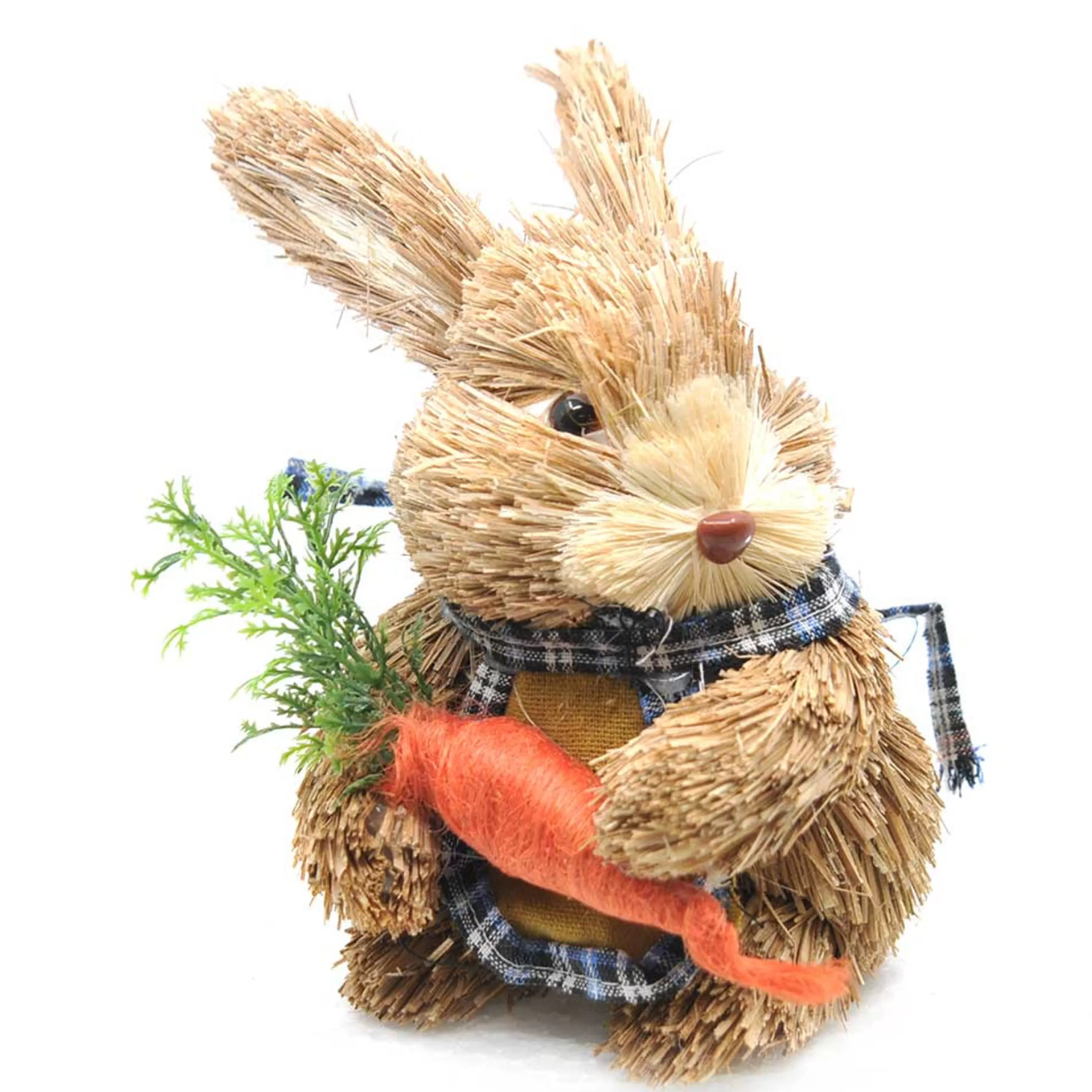 Best Easter Town Male Bunny Rabbit With Blue Check Tie -17Cm