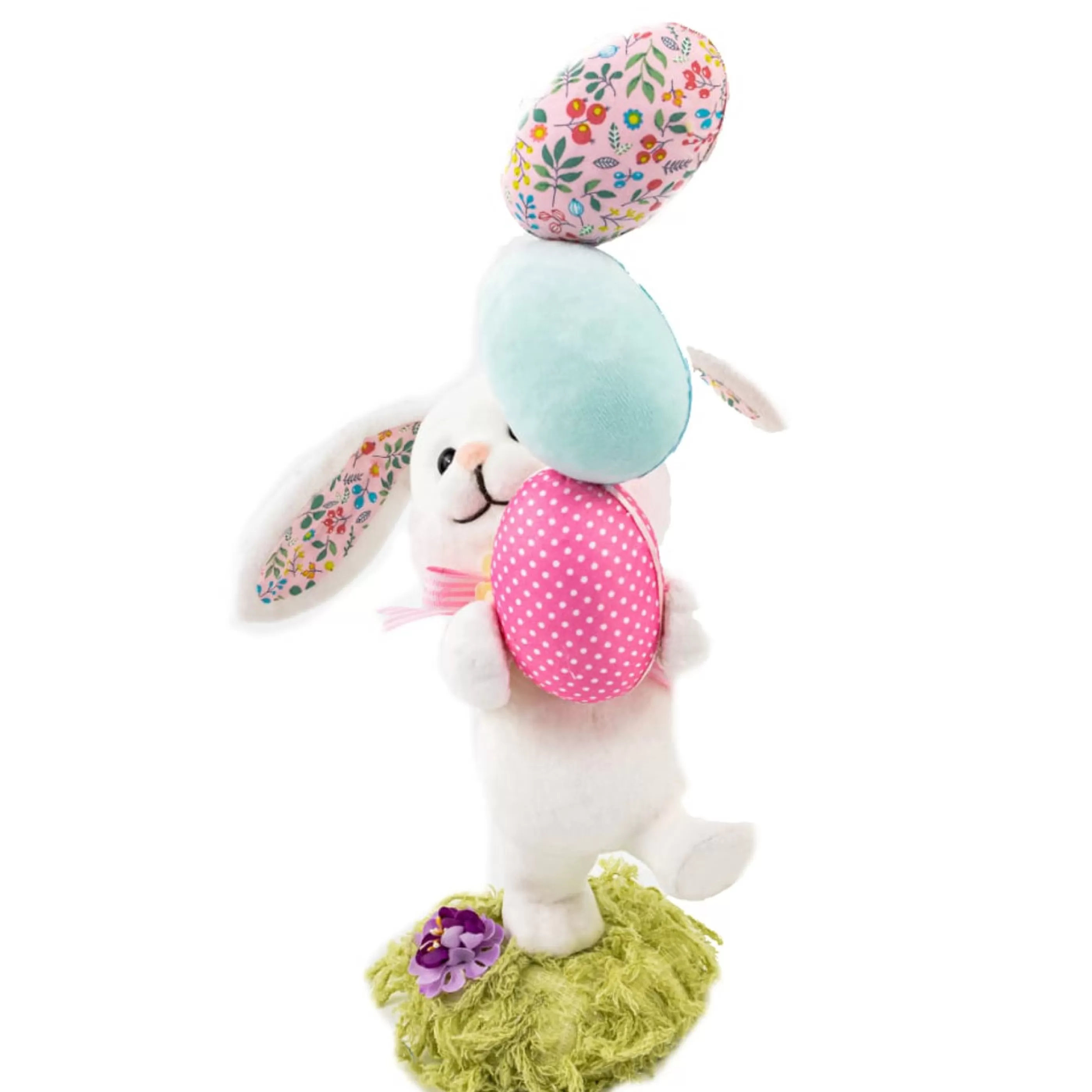 Cheap Easter Town Marching Rabbit Juggling Easter Eggs - 34Cm