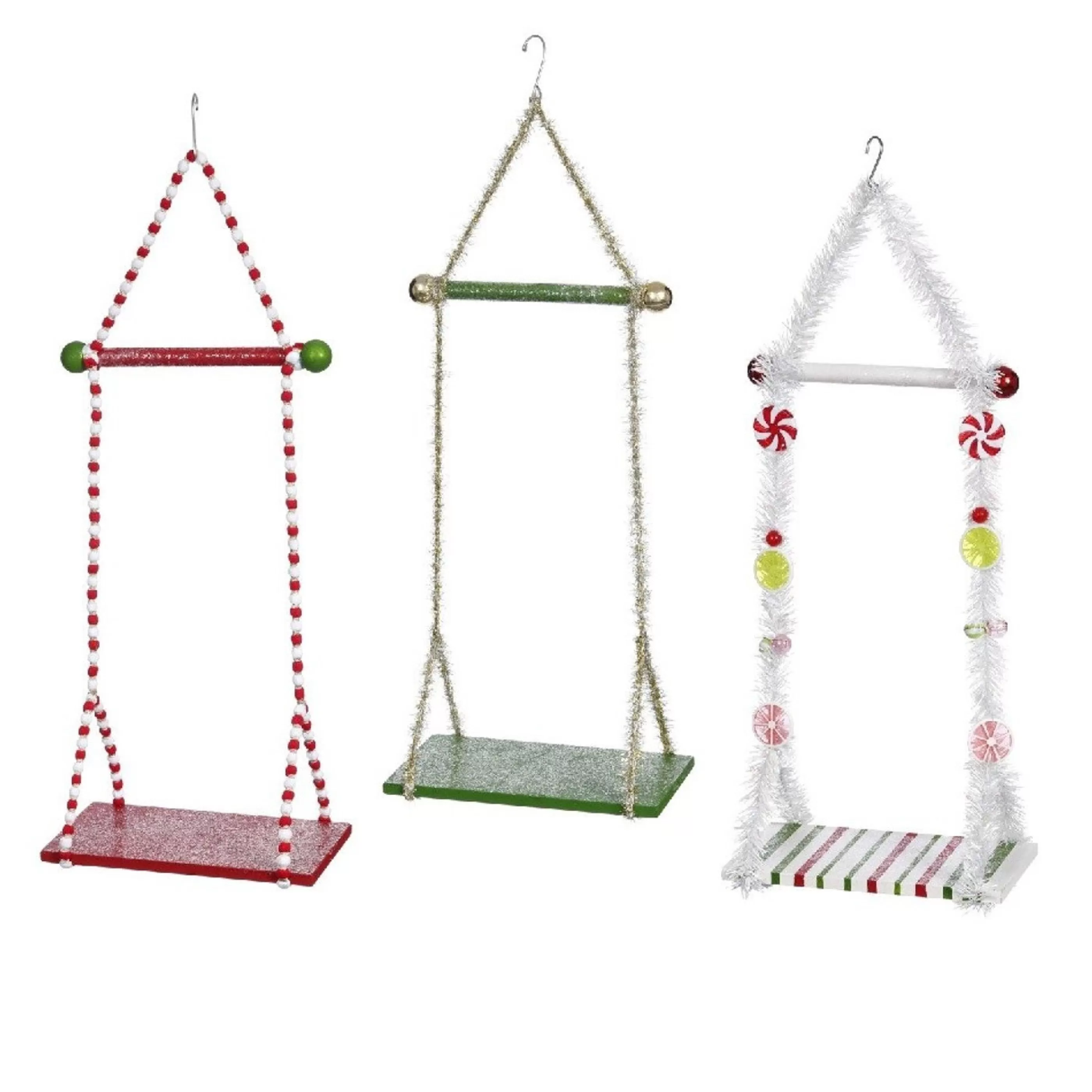 Mark Roberts Hanging Christmas Ornaments | Double Elf Swing (3 Styles) - 56Cm