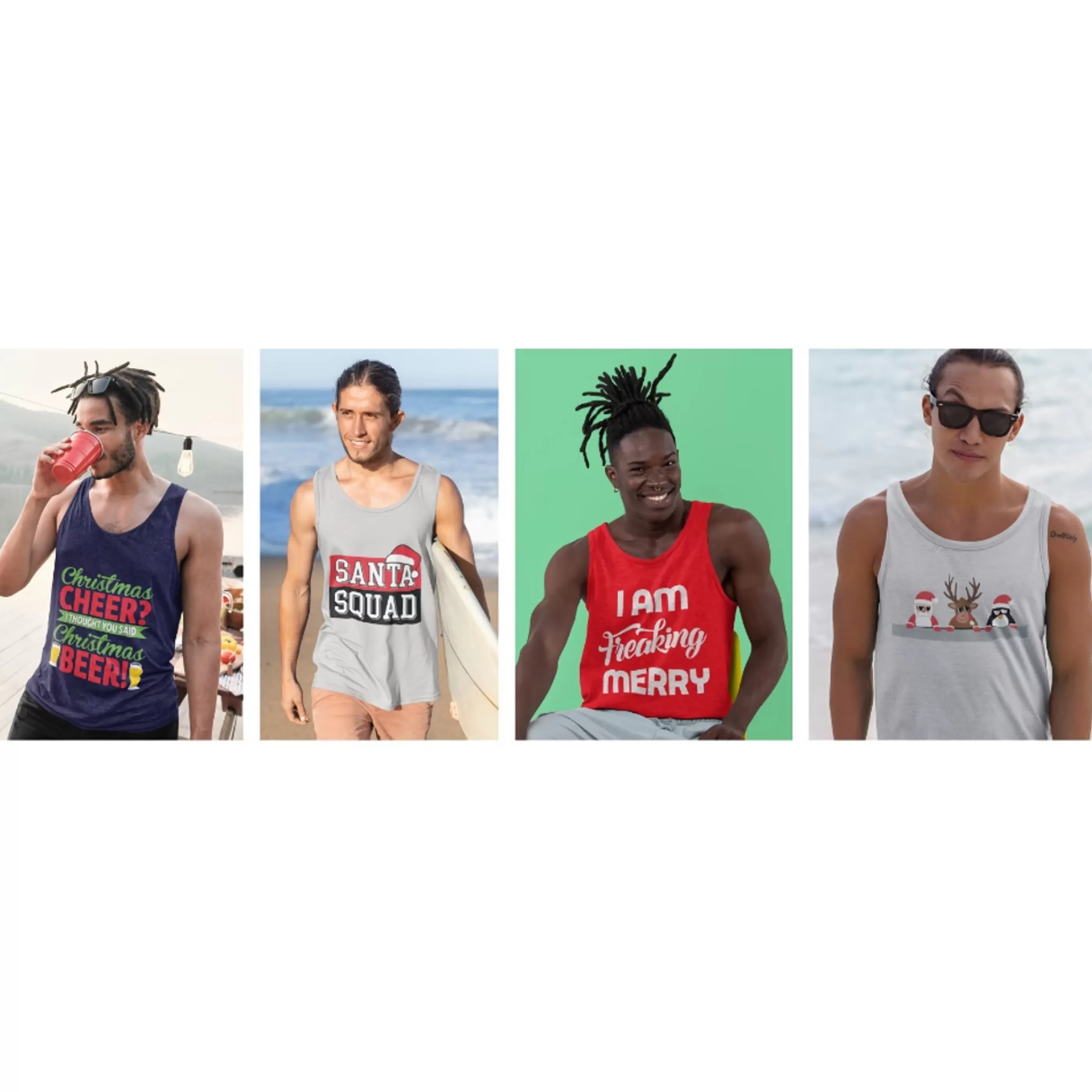 Outlet * Mens Christmas Singlet (4 Styles) - Xl