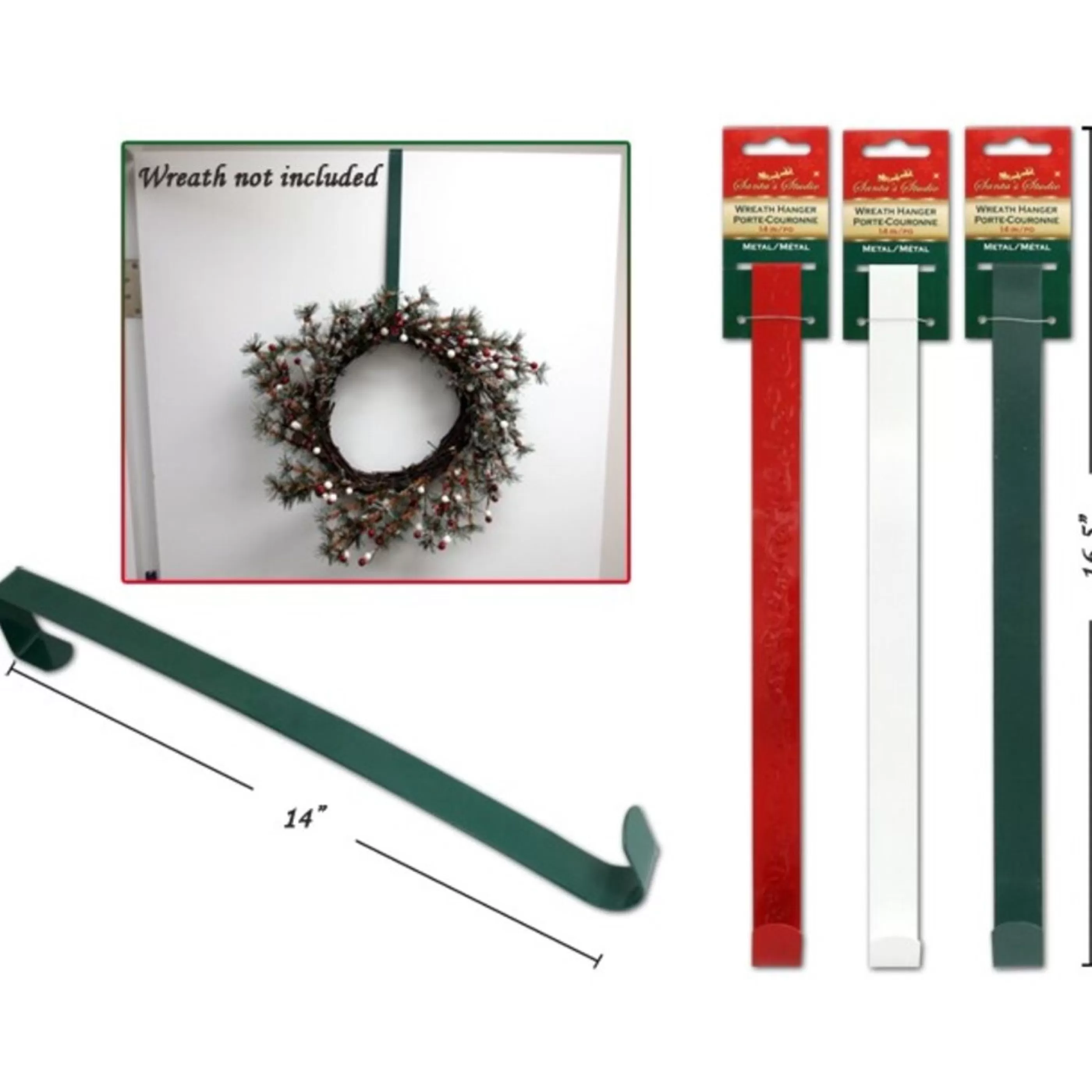 * Hanging Christmas Ornaments | Metal Wreath Hanger (3 Colours) - 35Cm