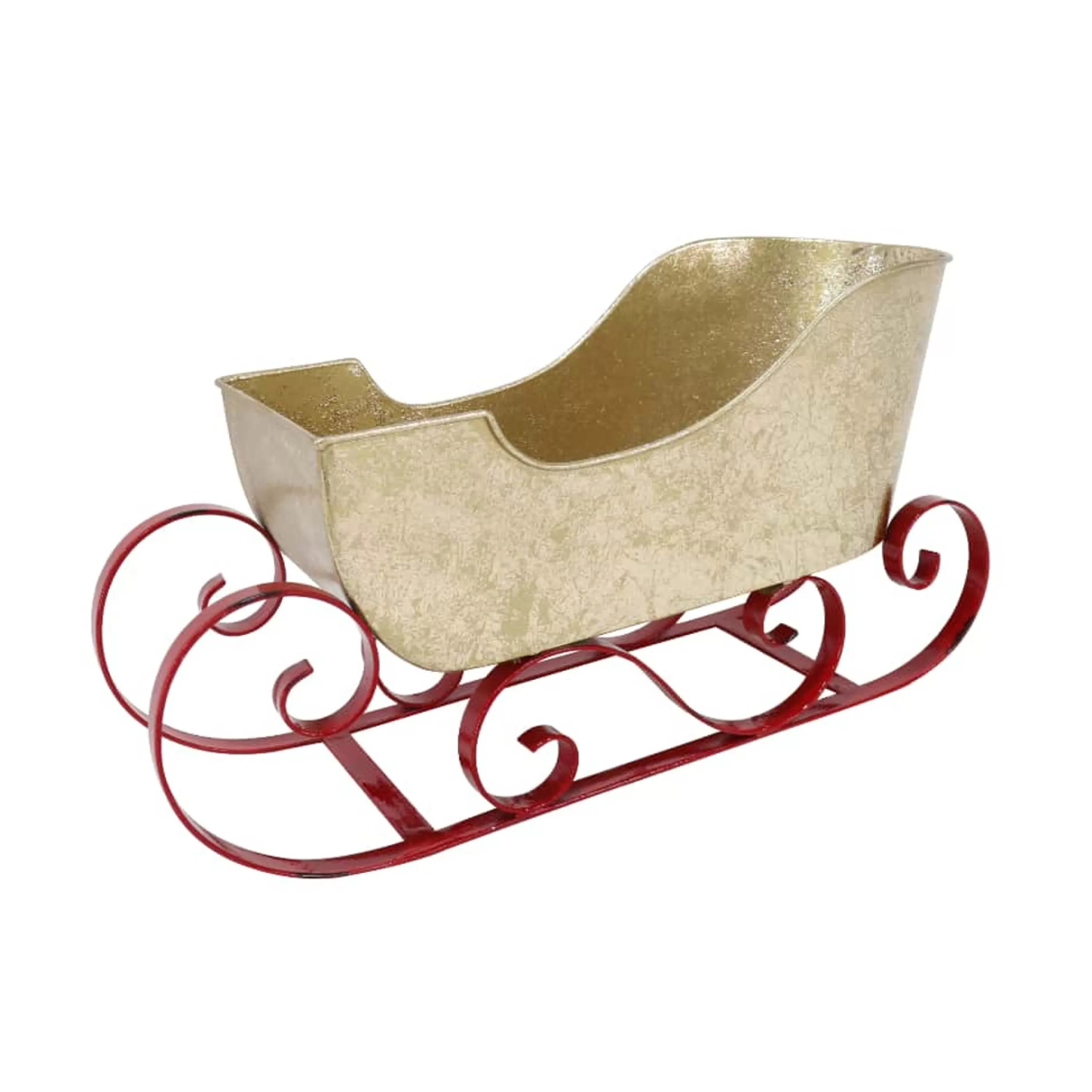 * Table Top Decorations | Metallic Gold Classic Sleigh - 32Cm