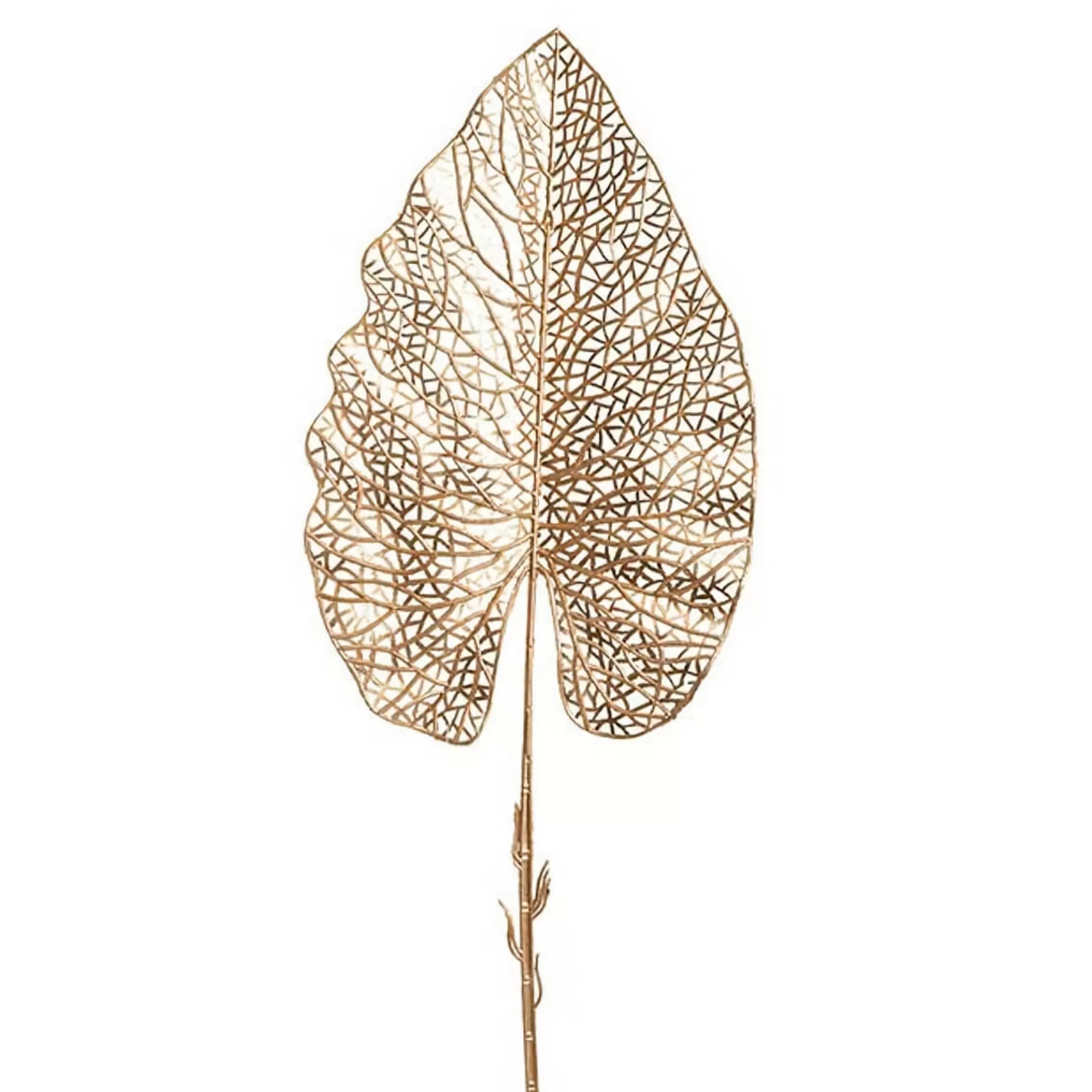 * Floristry | Metallic Gold Philo Vein Leaf Stem - 65Cm