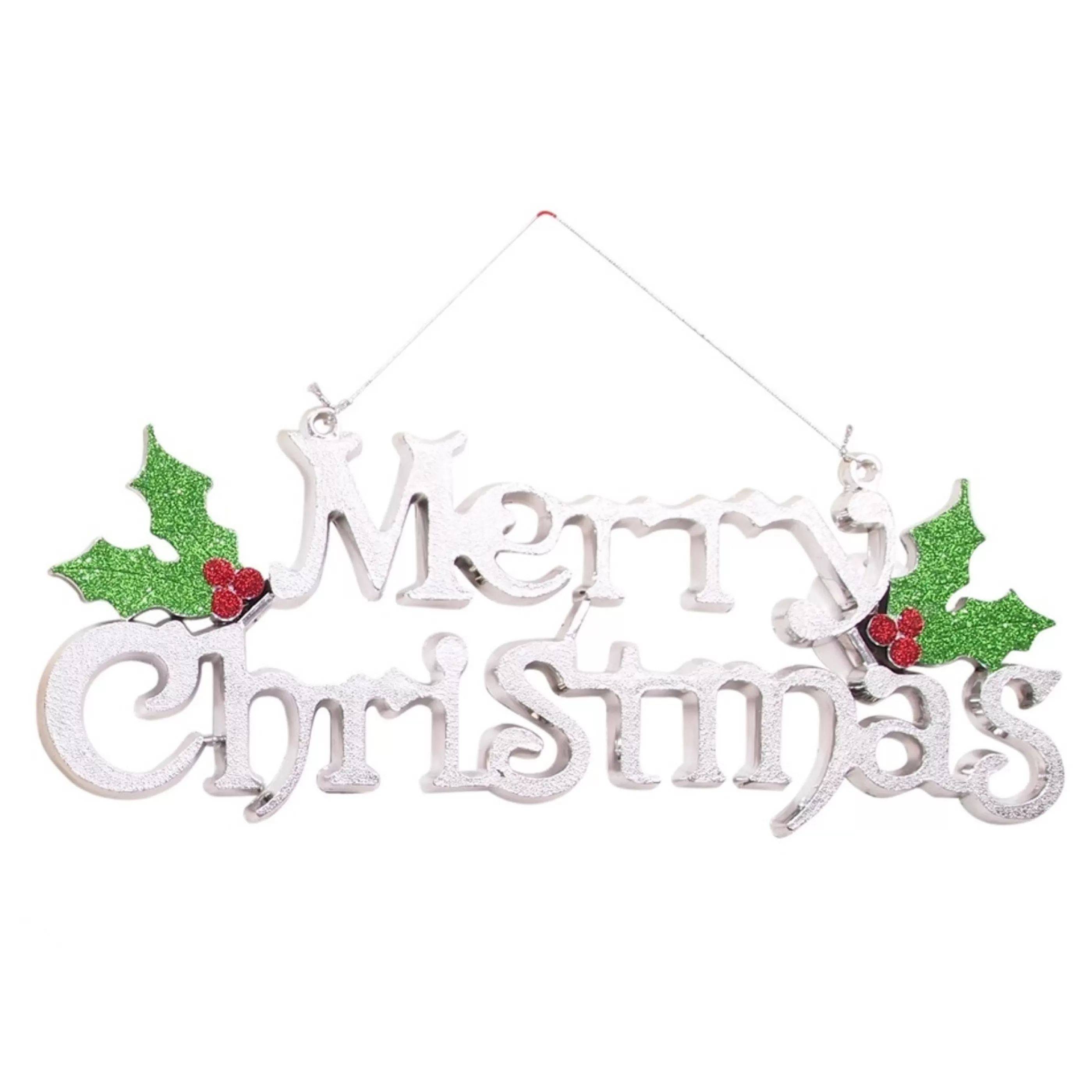 * Wall Signs & Decorations | Metallic Merry Christmas Plaque (3 Colours) - 39Cm