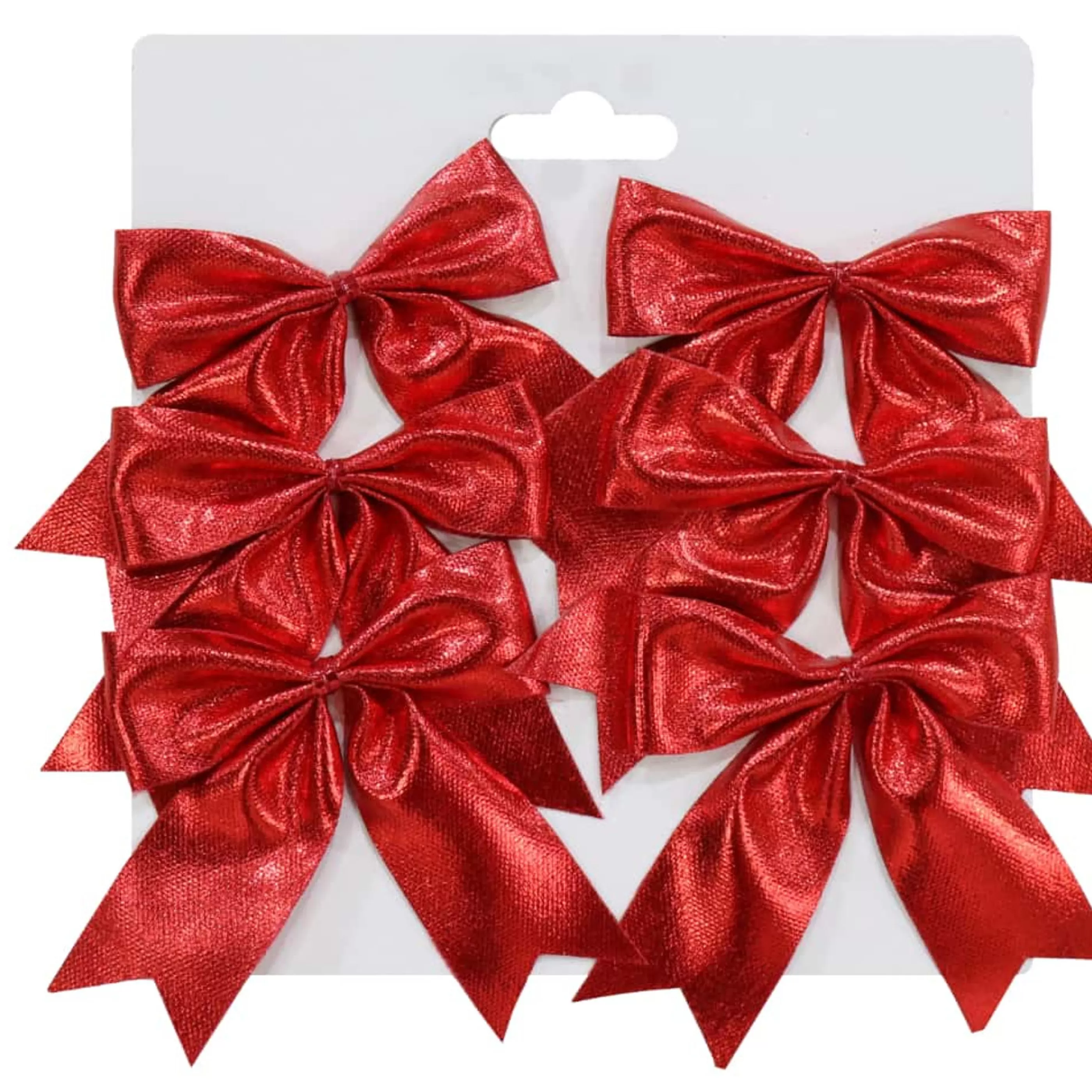 Fashion * Metallic Mini Bow Pack Of 6 ( 3 Colours) - 8Cm