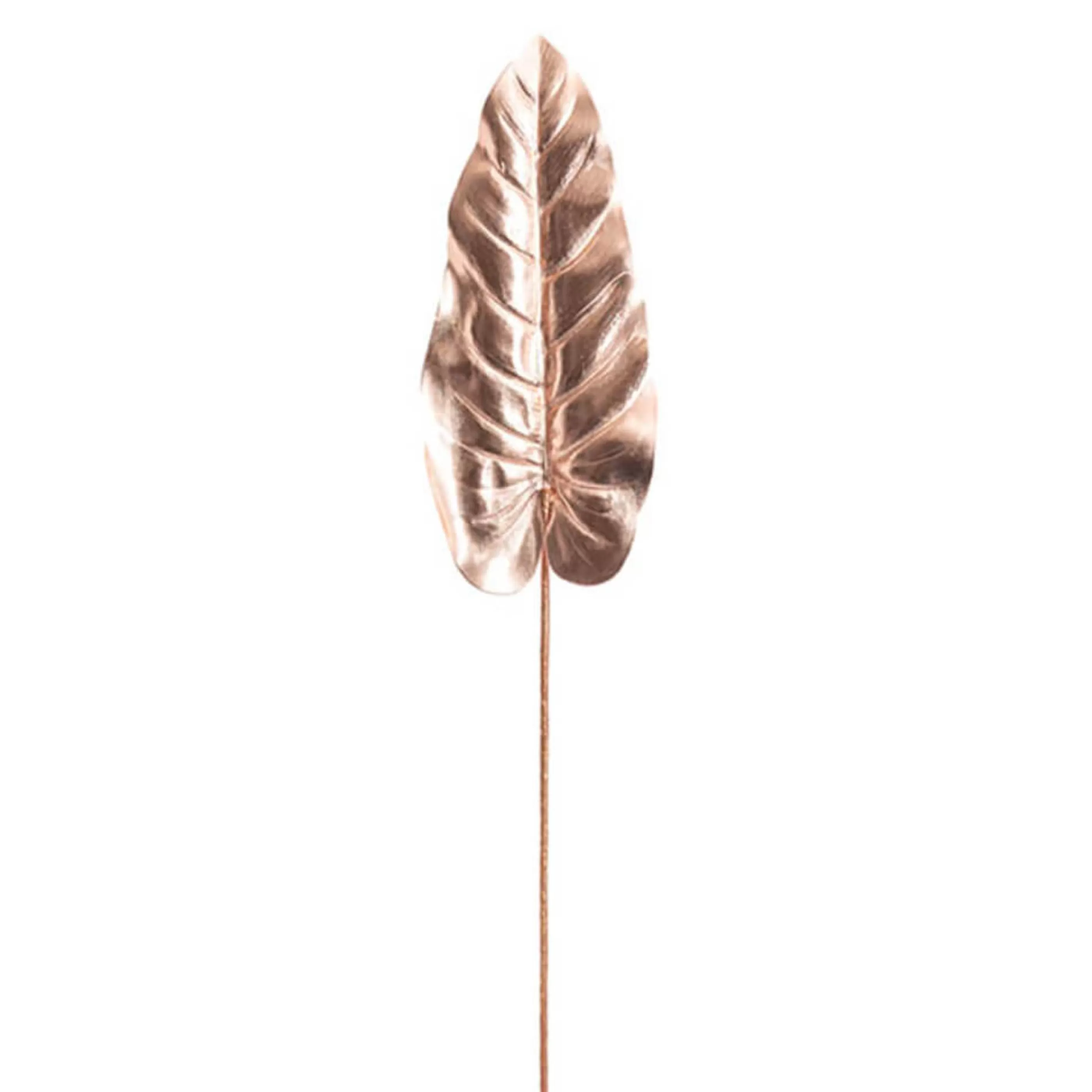 * Floristry | Metallic Rose Gold Monstera Philo Leaf - 84Cm