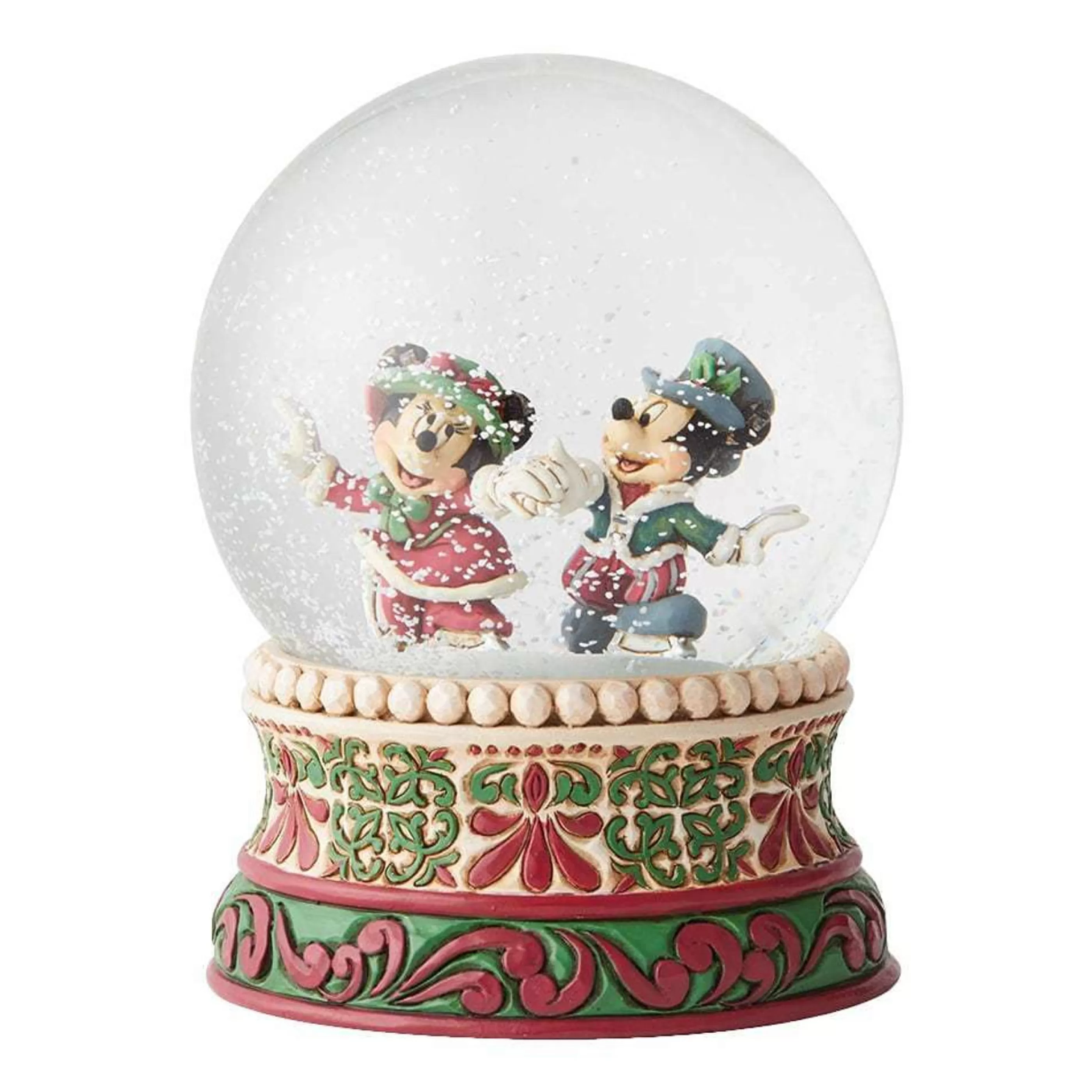 Sale Disney Christmas Decorations Mickey & Minnie Skating Waterball - 12Cm