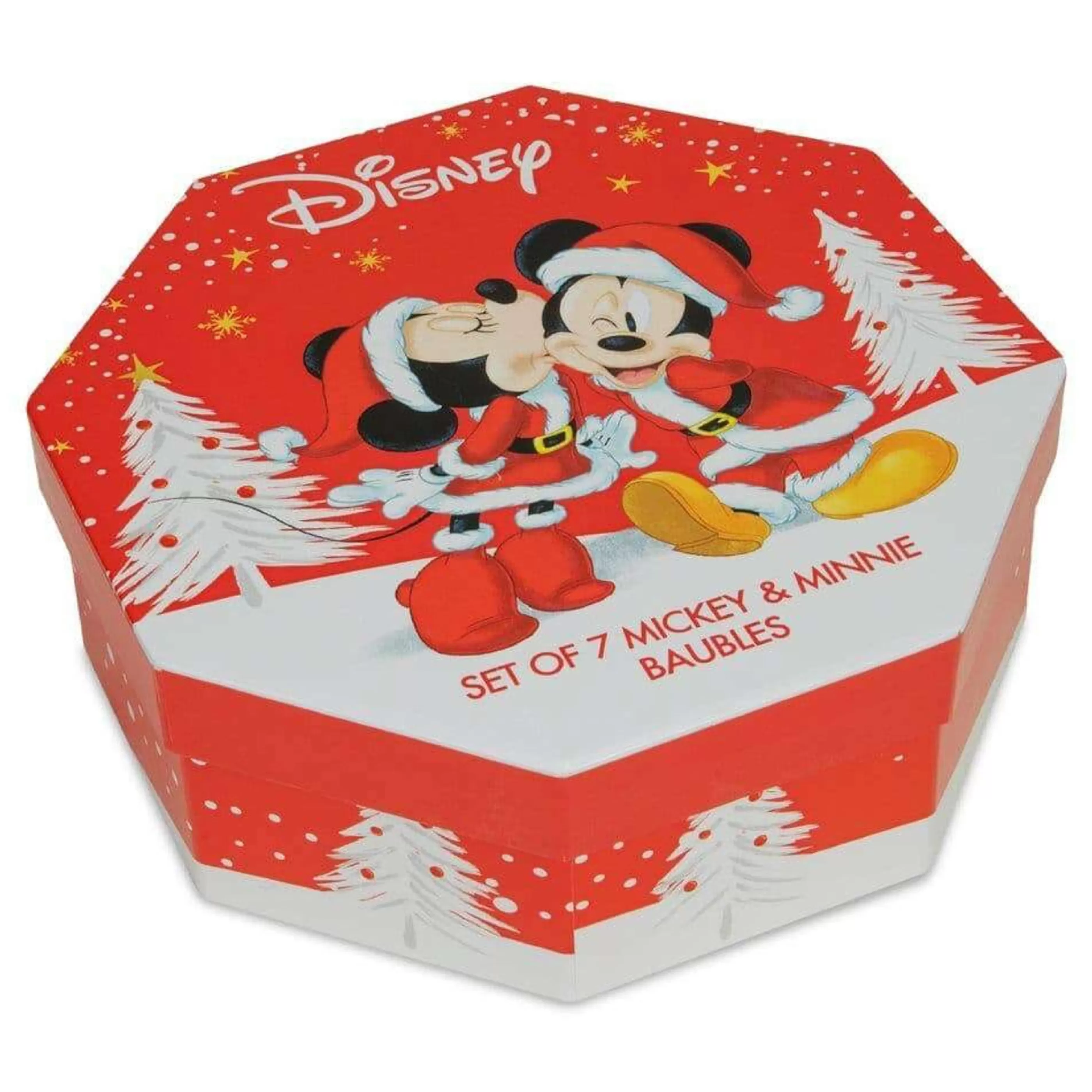 Disney Christmas Decorations Hanging Christmas Ornaments | Mickey And Minnie Baubles (Set Of 7) - 7Cm