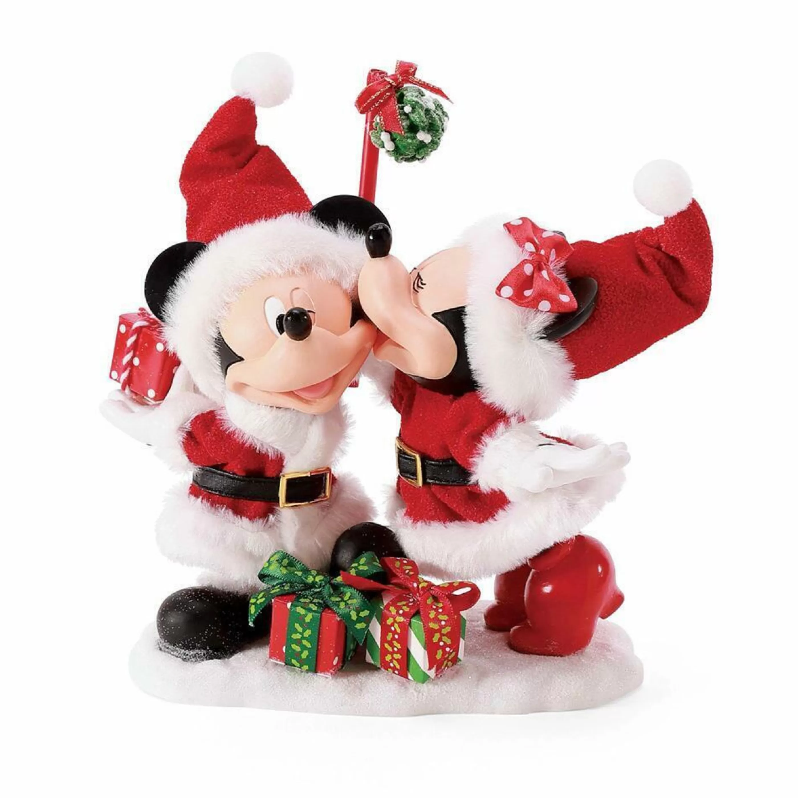 Disney Christmas Decorations Table Top Decorations | Mickey And Minnie Big Kiss - 17Cm