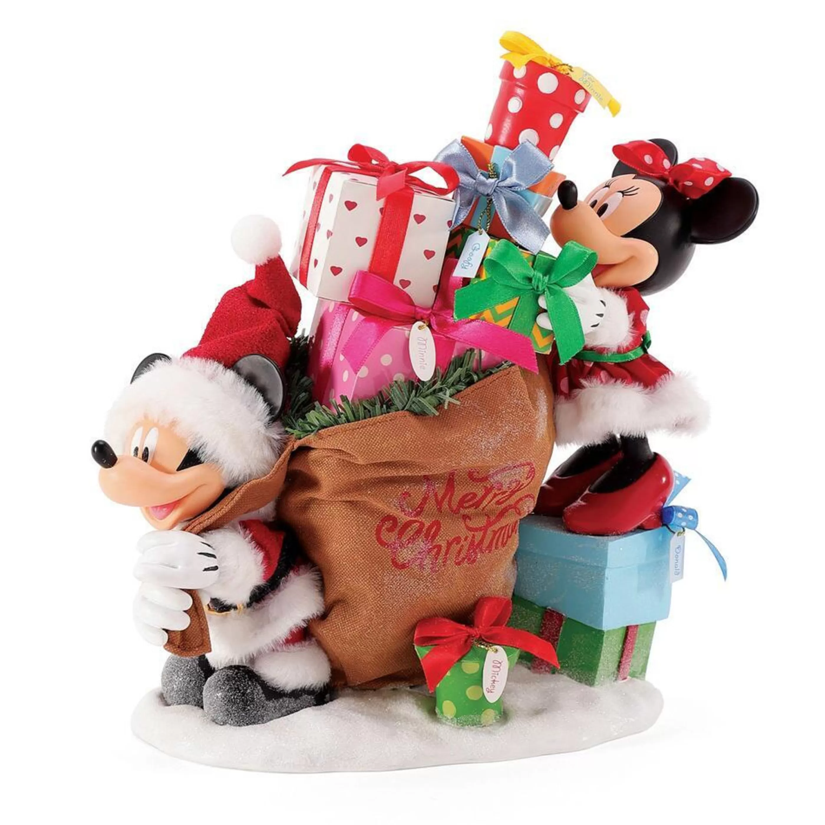 Disney Christmas Decorations Table Top Decorations | Mickey And Minnie Christmas Eve - 24Cm