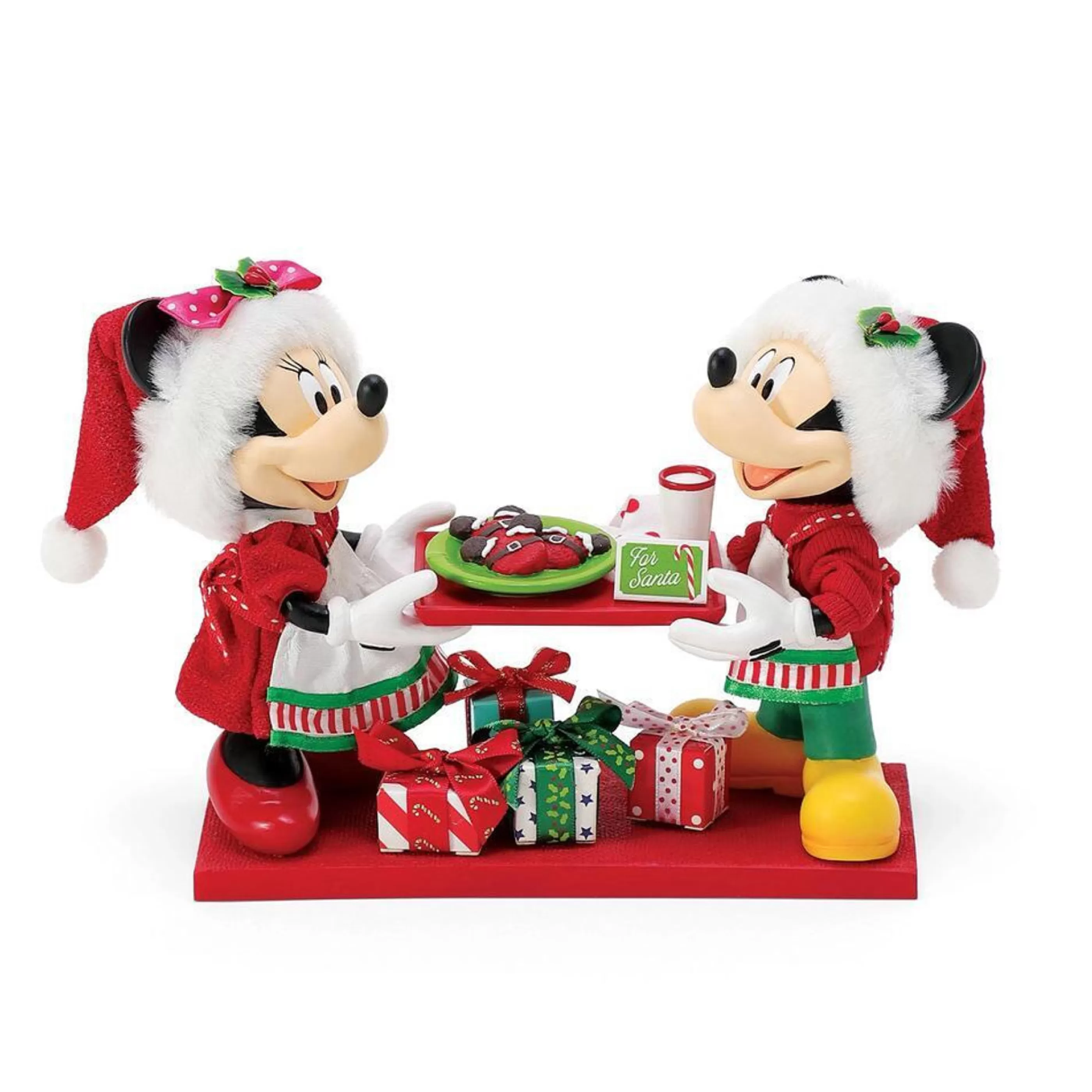 Disney Christmas Decorations Table Top Decorations | Mickey And Minnie Fresh Baked For Santa - 14Cm