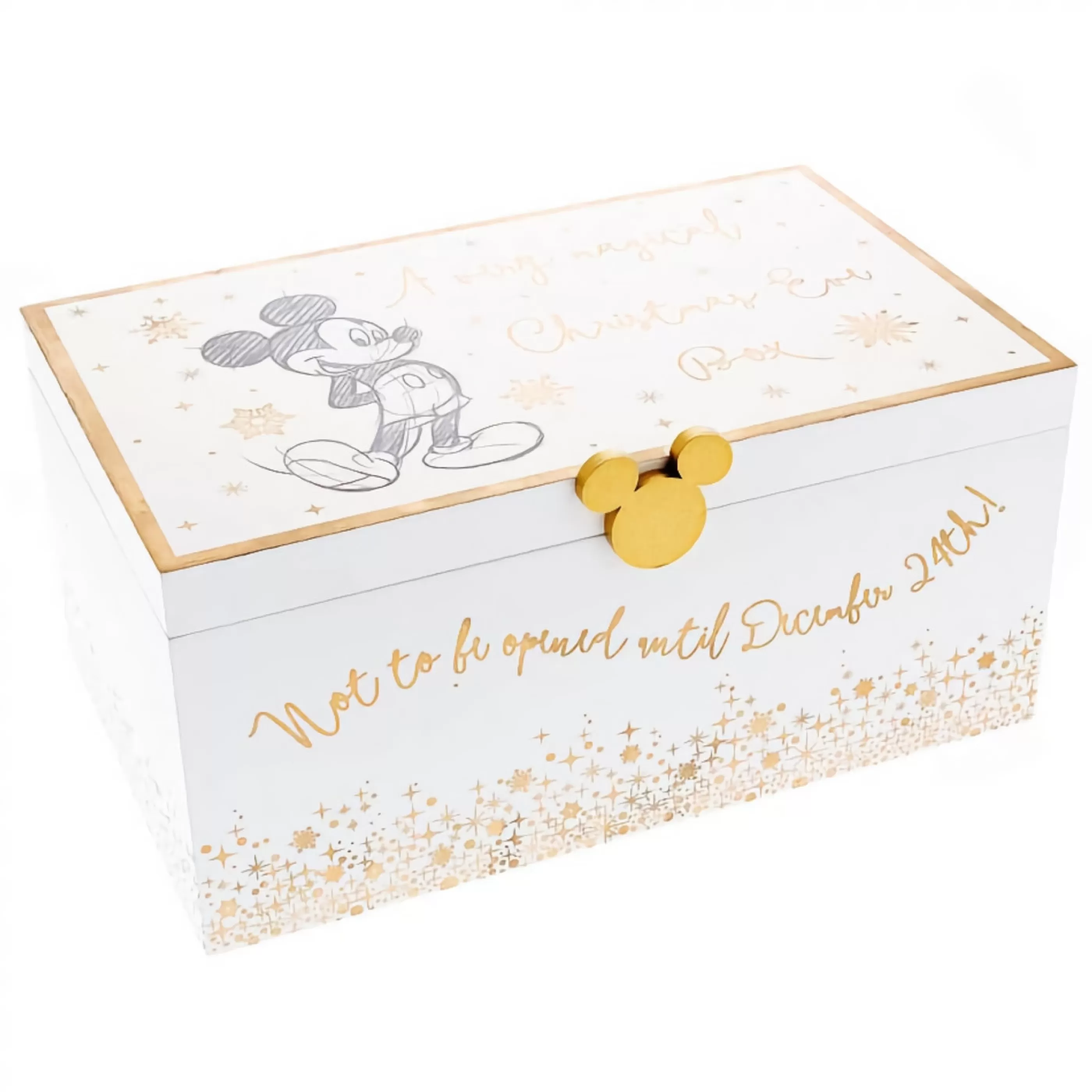 Disney Christmas Decorations Table Top Decorations | Mickey Mouse Christmas Eve Keepsake Box - 28Cm