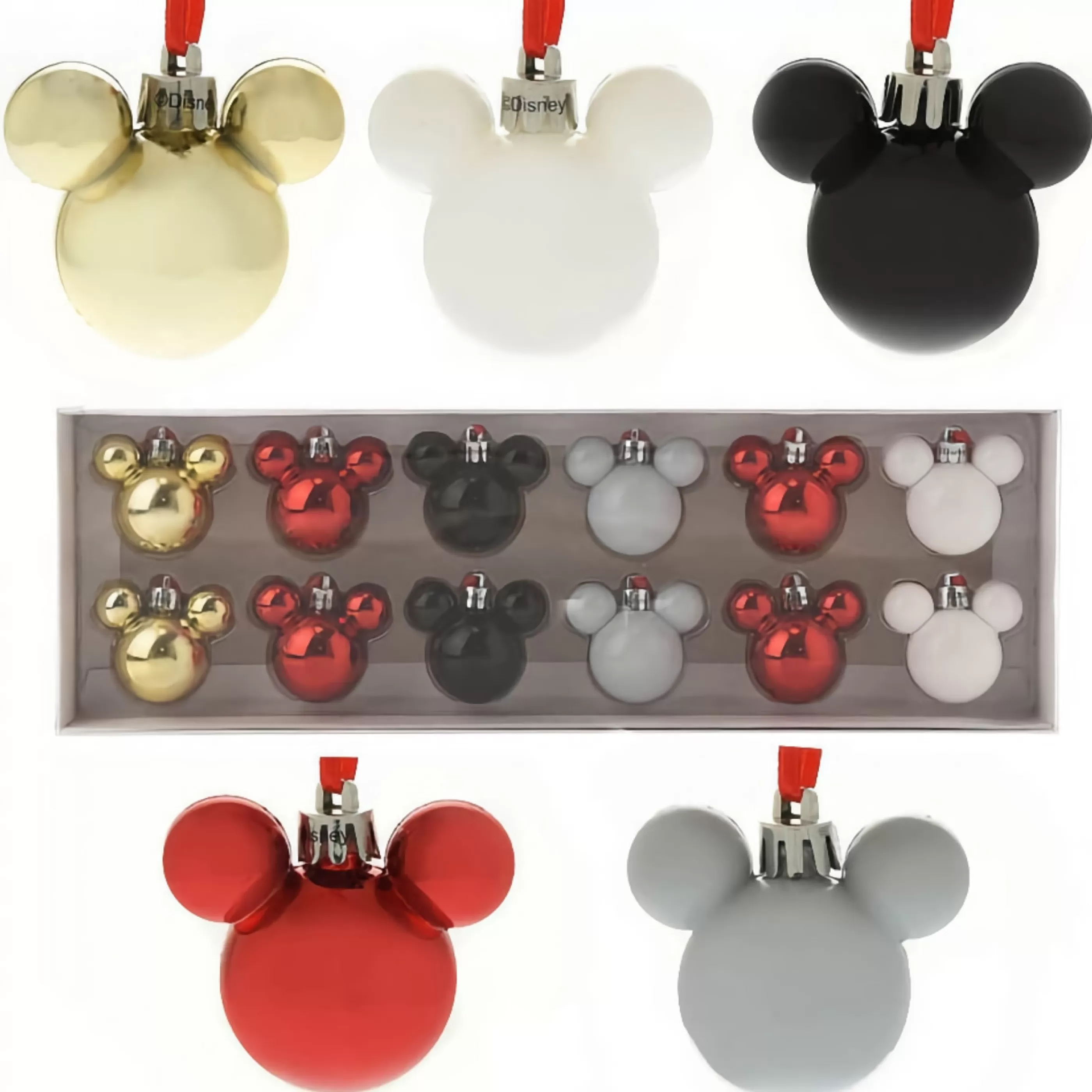 Disney Christmas Decorations Hanging Christmas Ornaments | Mickey Mouse Mini Baubles (Set Of 12) - 5.5Cm