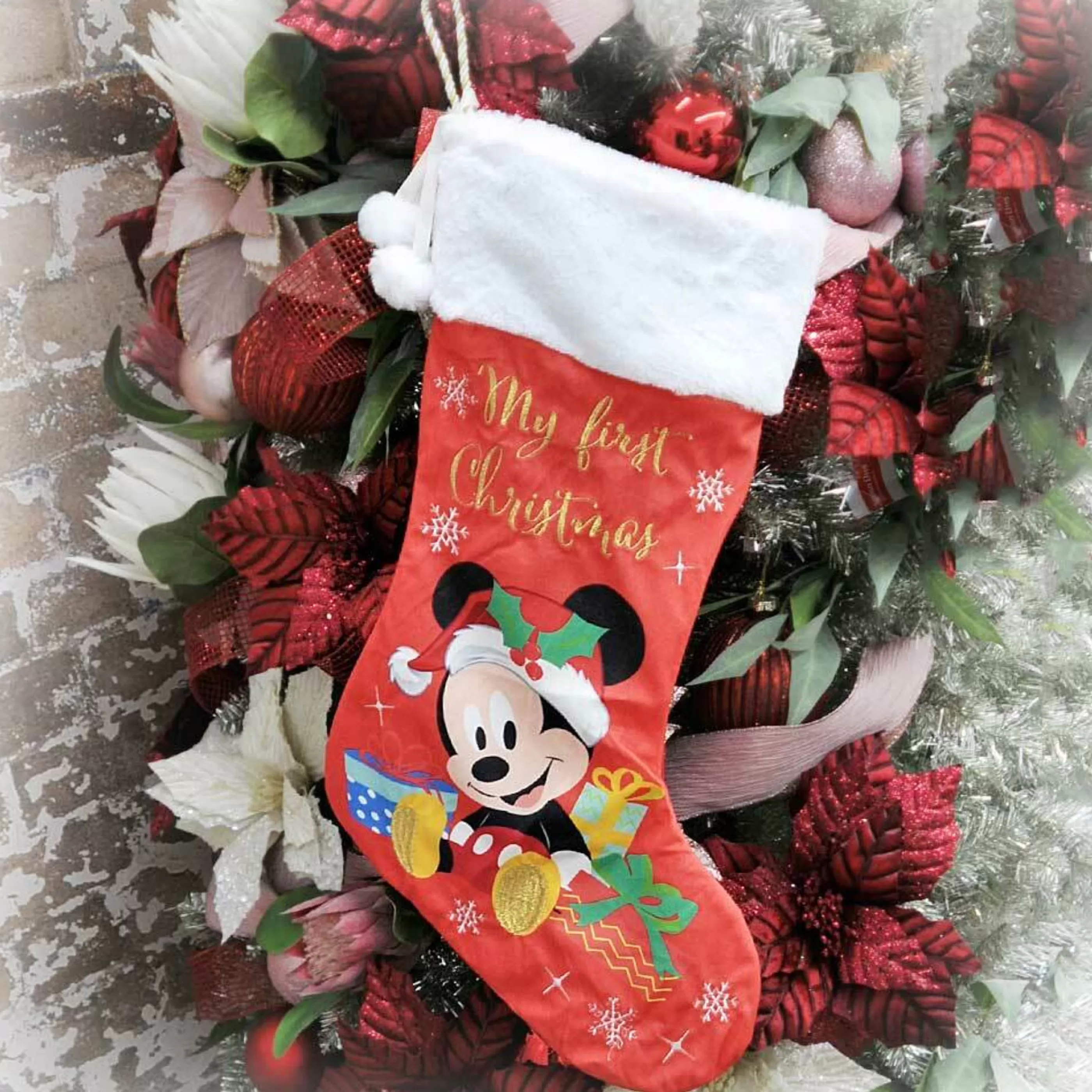 Disney Christmas Decorations Baby's First Christmas | Mickey Mouse Mouse My First Christmas Stocking - 67Cm