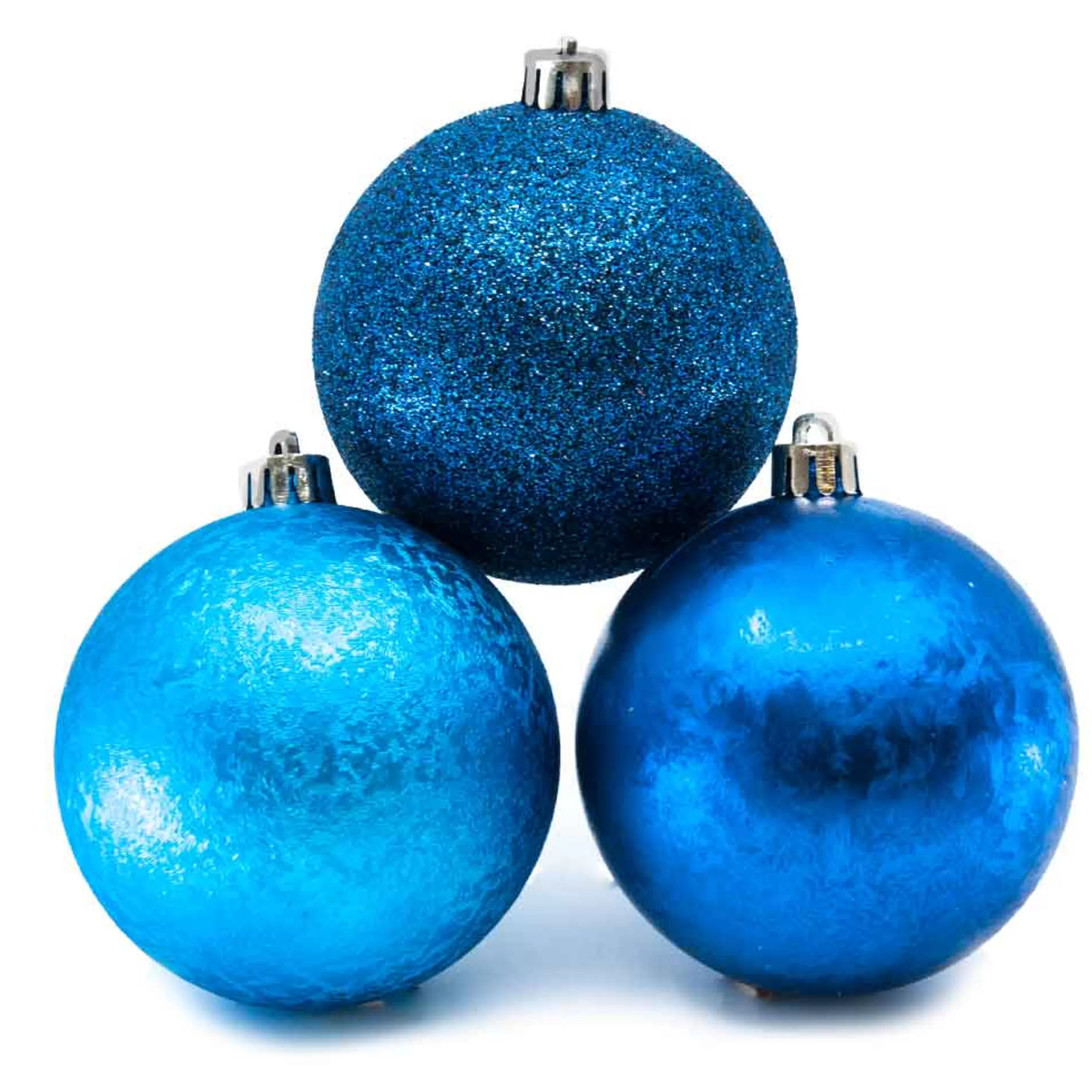 * Hanging Christmas Ornaments | Midnight Blue Textured Baubles (Pack Of 6) - 80Mm