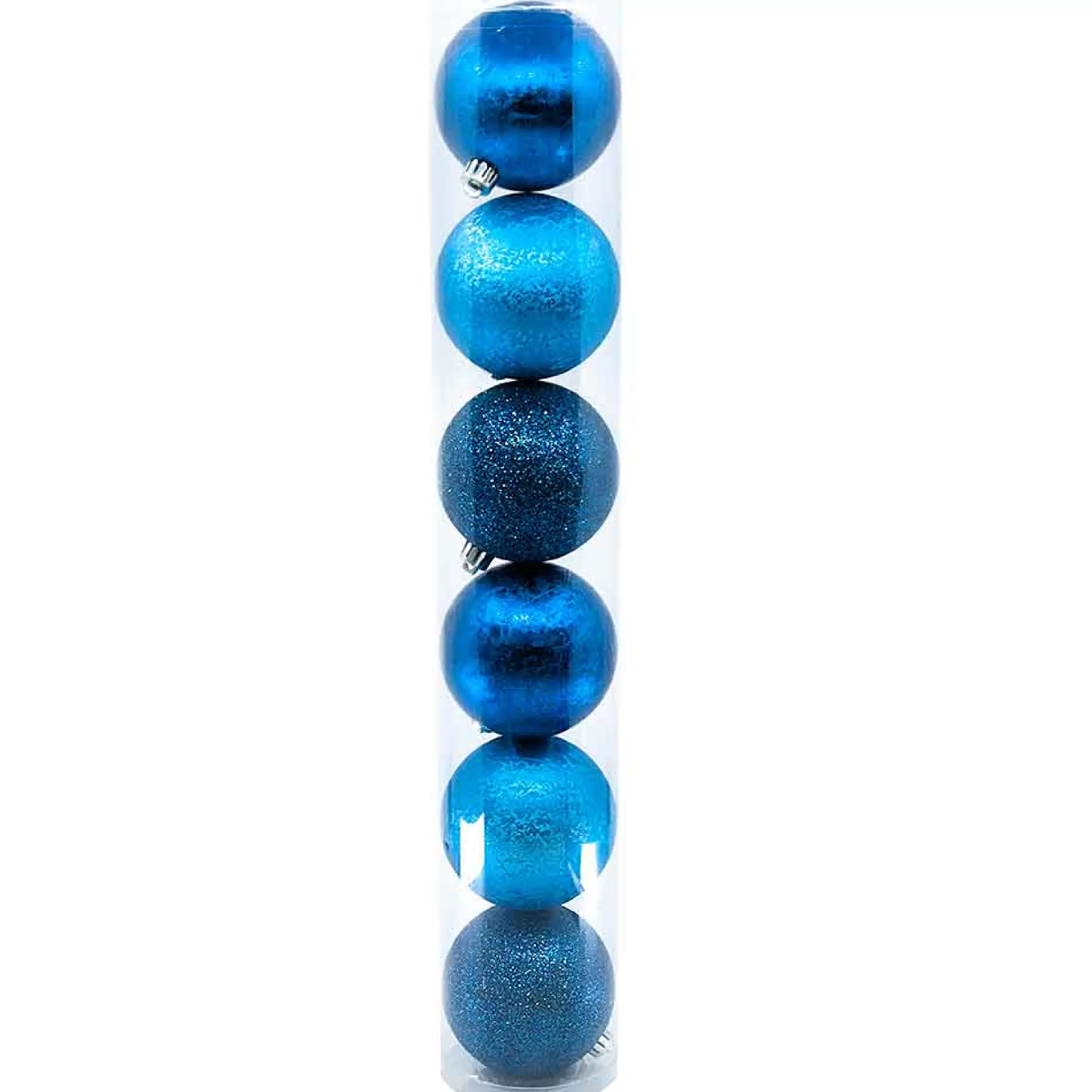 * Hanging Christmas Ornaments | Midnight Blue Textured Baubles (Pack Of 6) - 80Mm