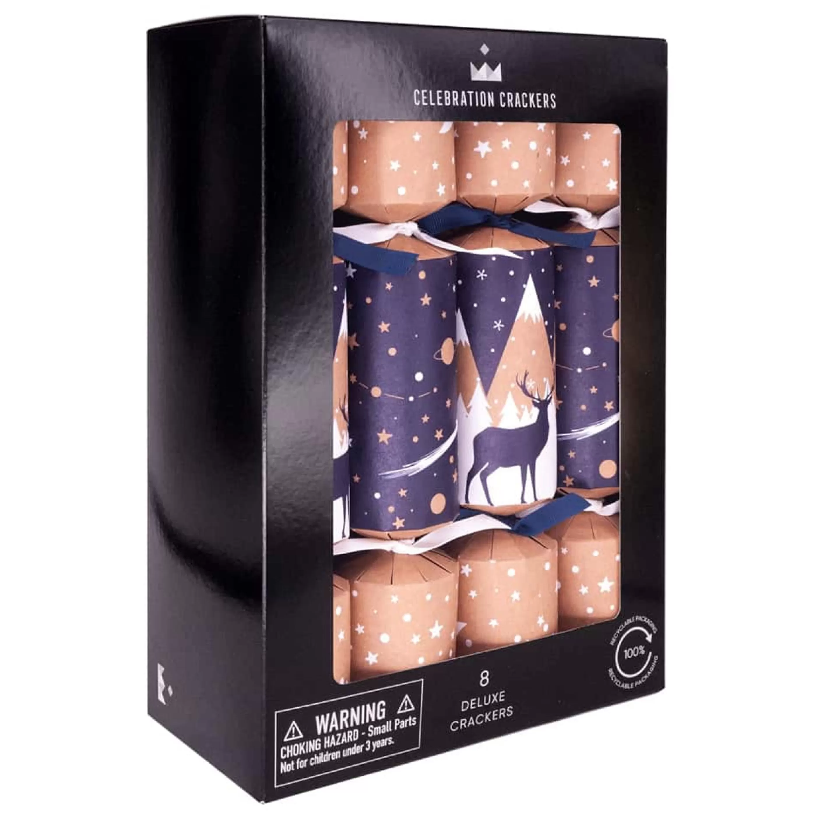 Hot Celebration Crackers Midnight Mountains Christmas Crackers (Pack Of 8) - 30Cm