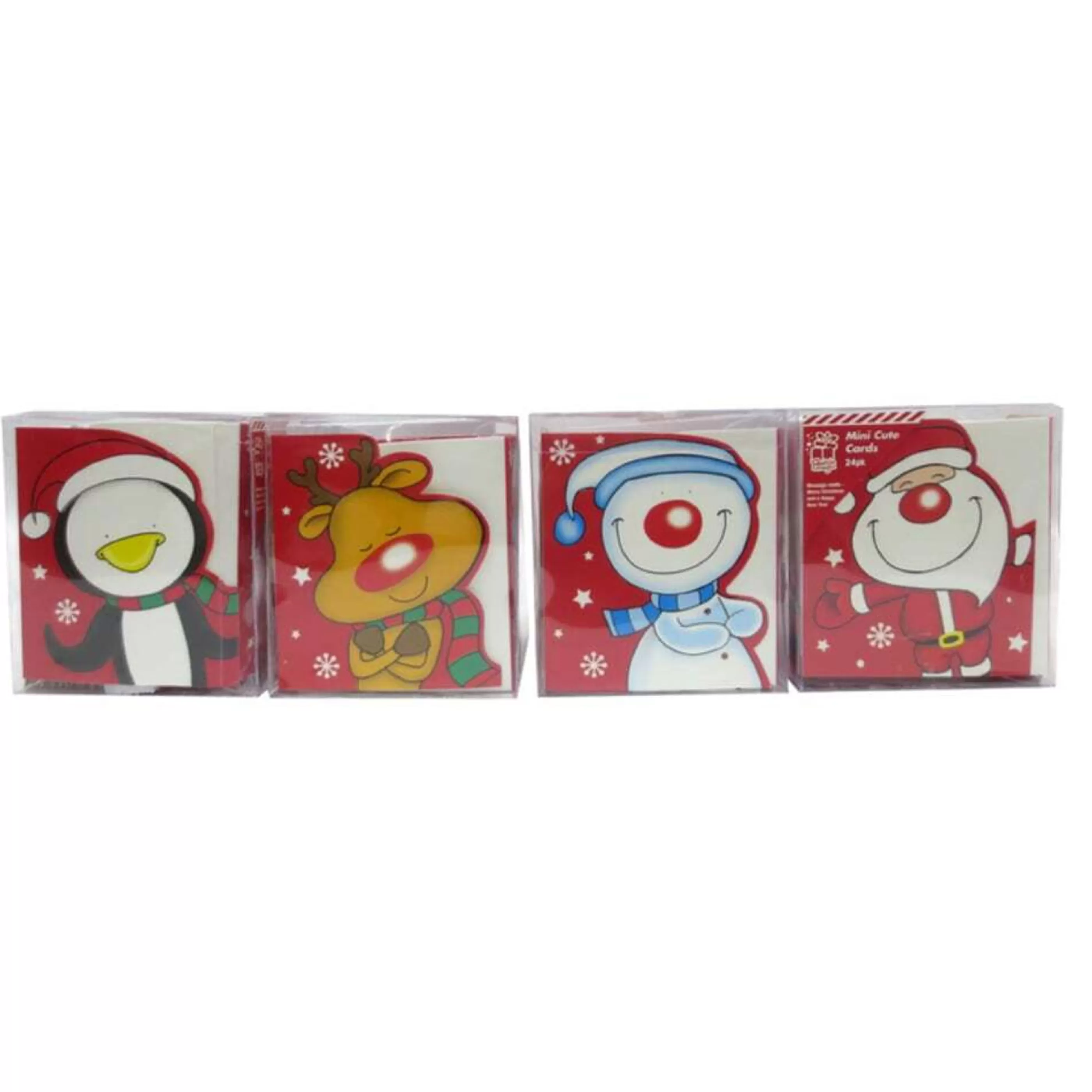 Clearance * Mini Square Christmas Cards - 24Pc