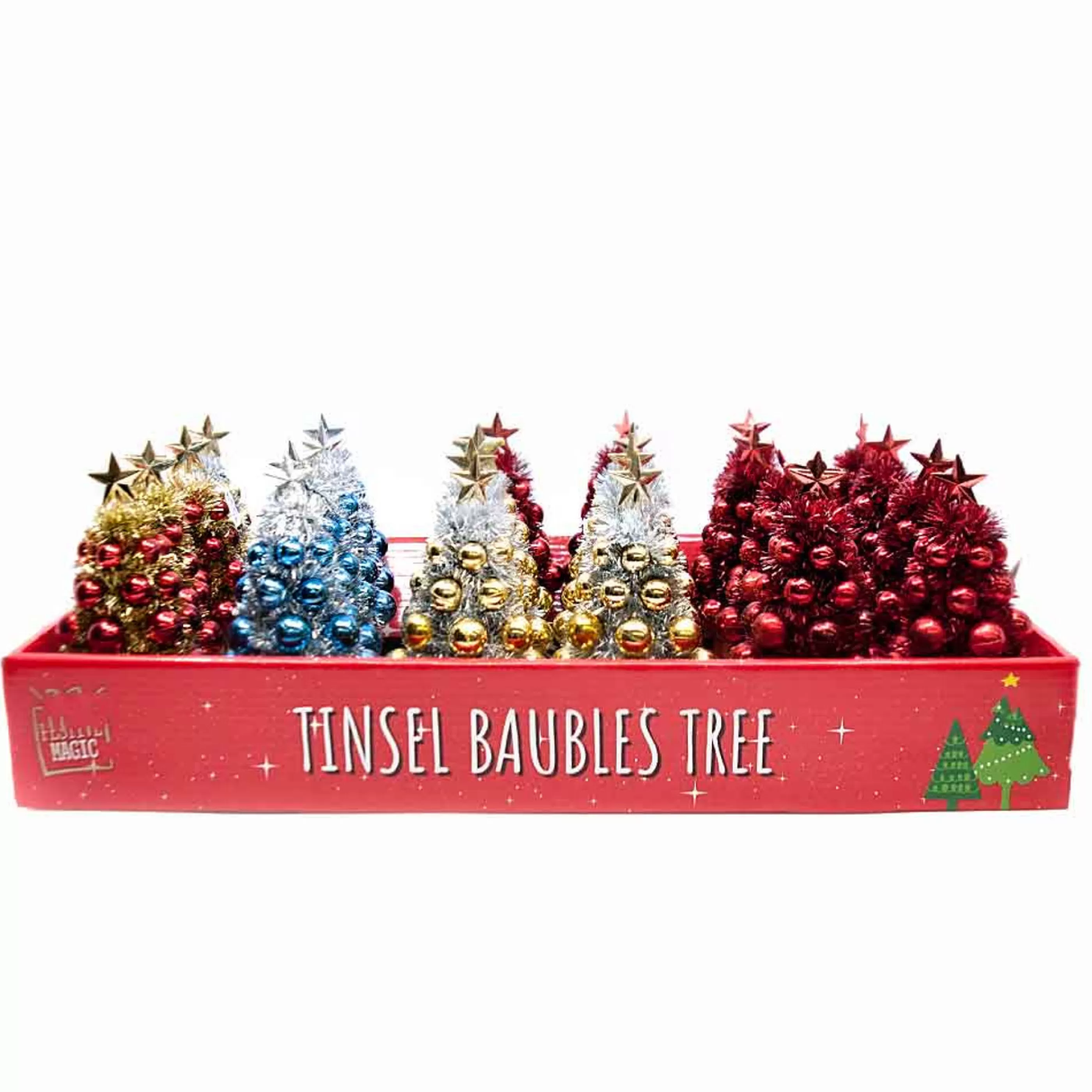 Clearance * Mini Tinsel Christmas Tree In Pot - 16Cm