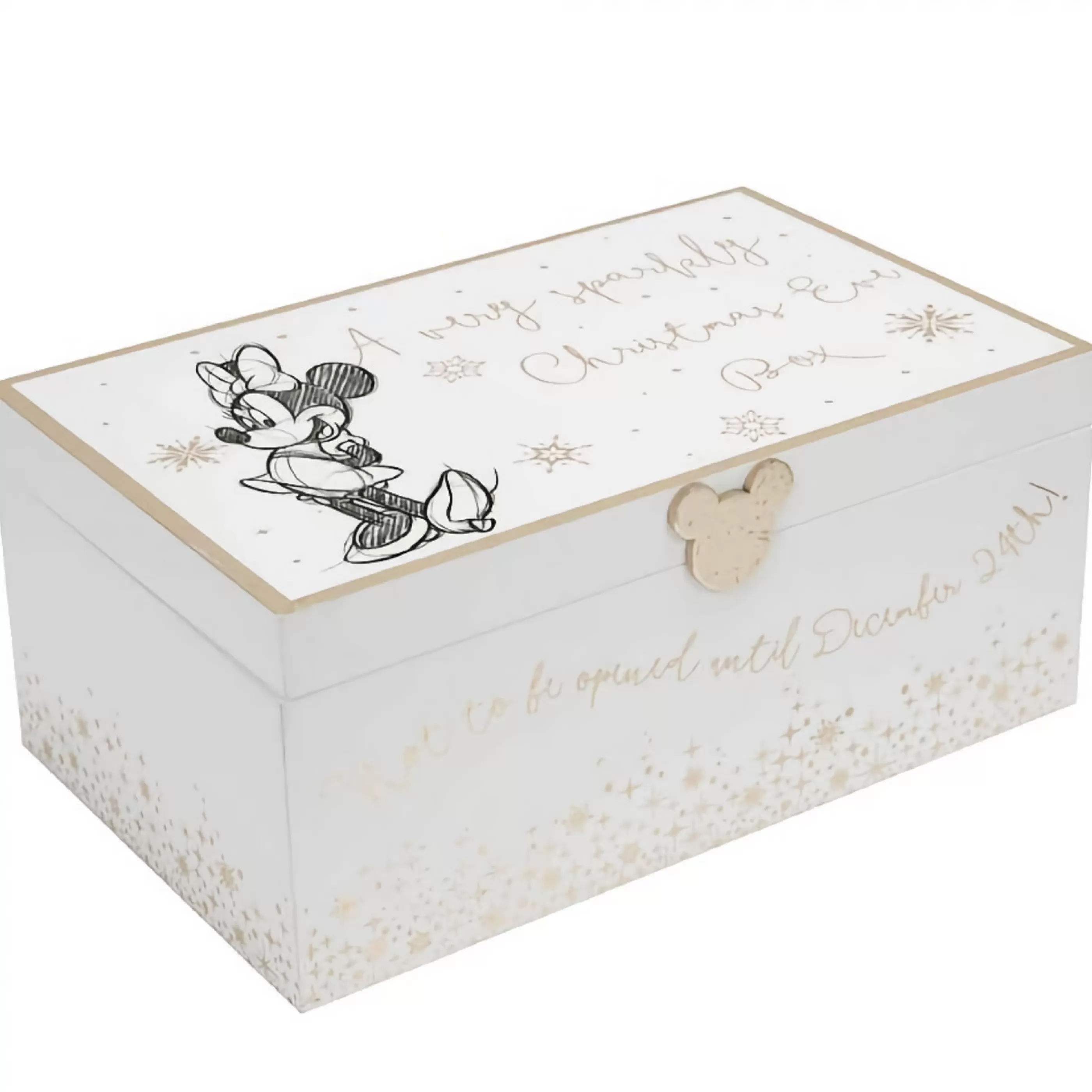 Disney Christmas Decorations Table Top Decorations | Minnie Mouse Christmas Eve Jewellery Box - 28Cm