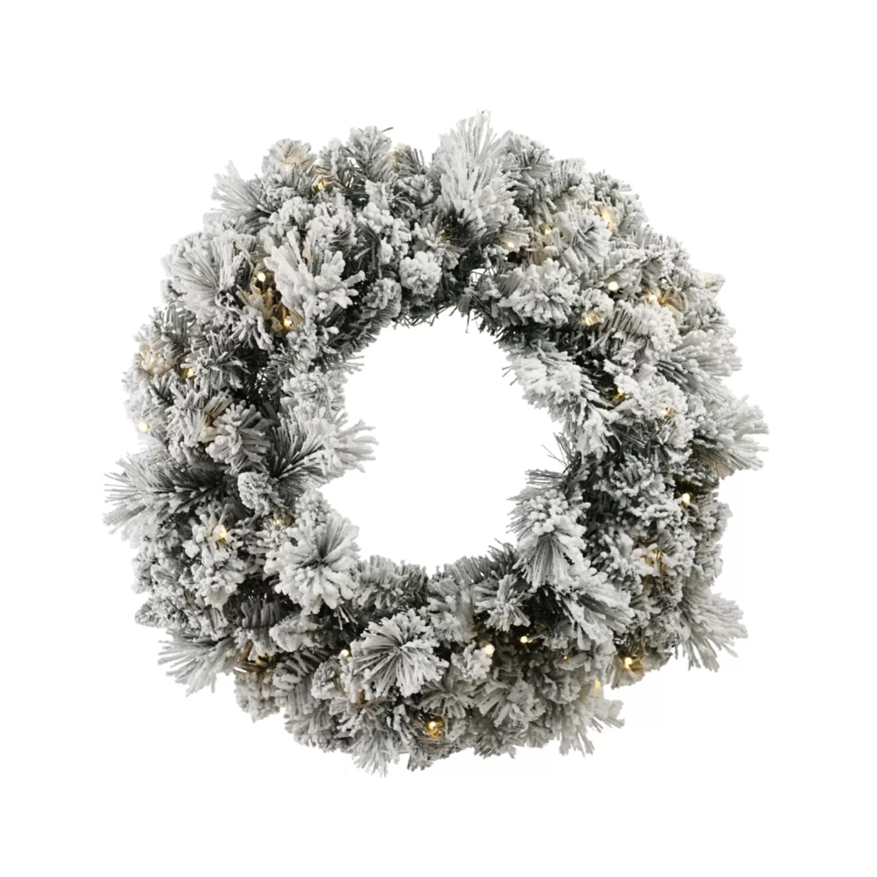 * Wreaths | Montana Prelit Frosted Wreath (50 Led) - 60Cm