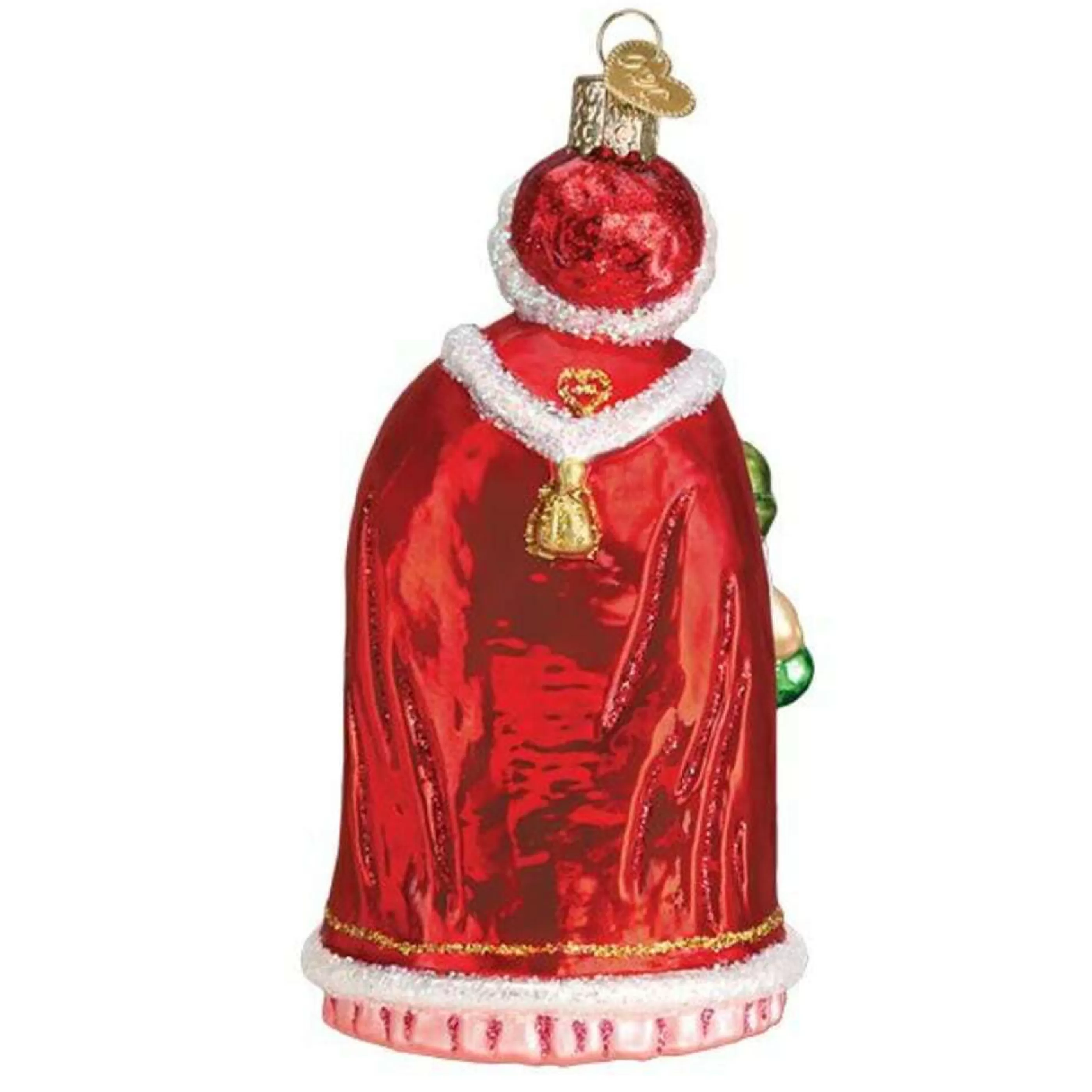 Old World Christmas Glass Hanging Christmas Ornaments | Mrs Claus With Elf Glass Ornament - 13Cm