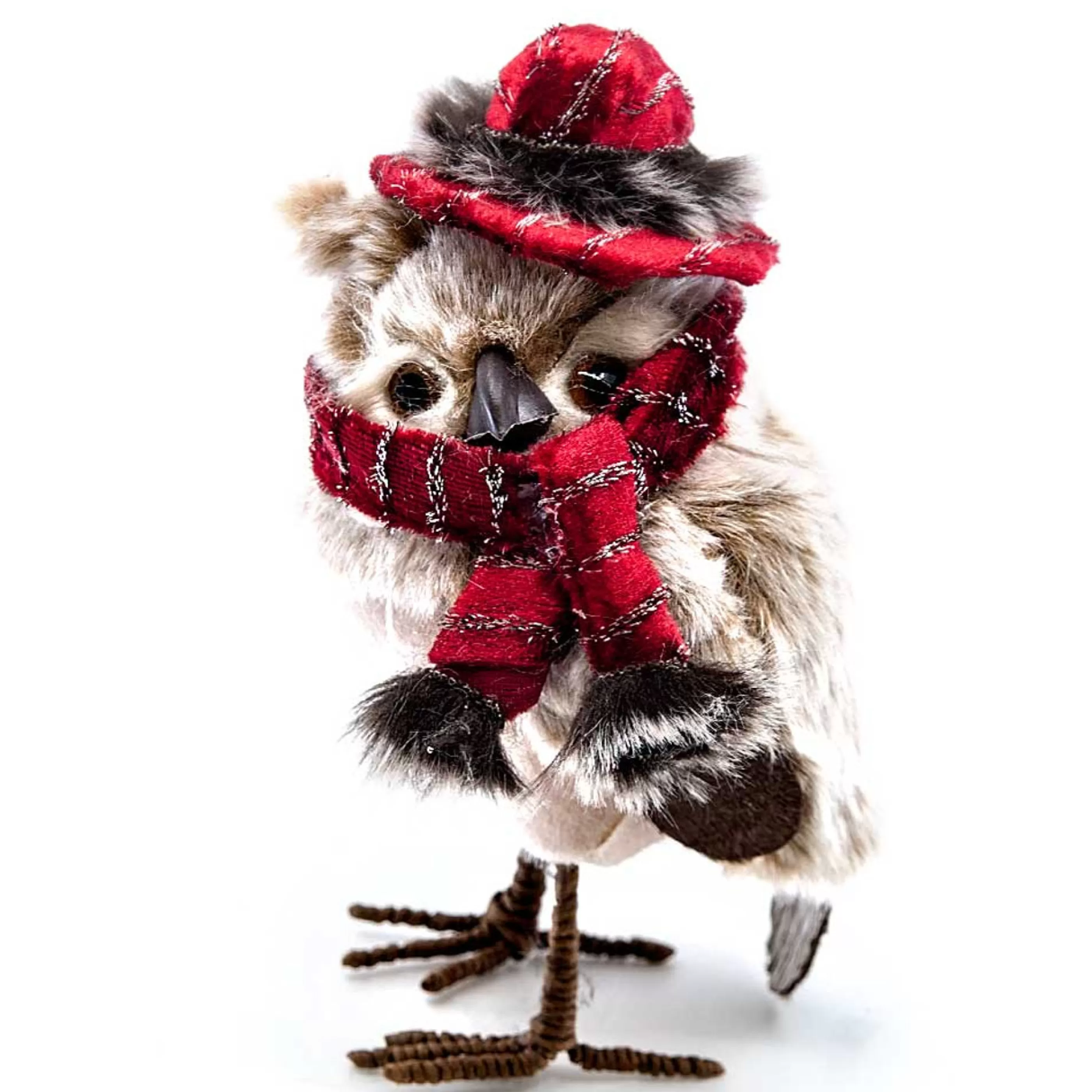 * Table Top Decorations | Mrs Owl With Hat And Scarf- 19Cm