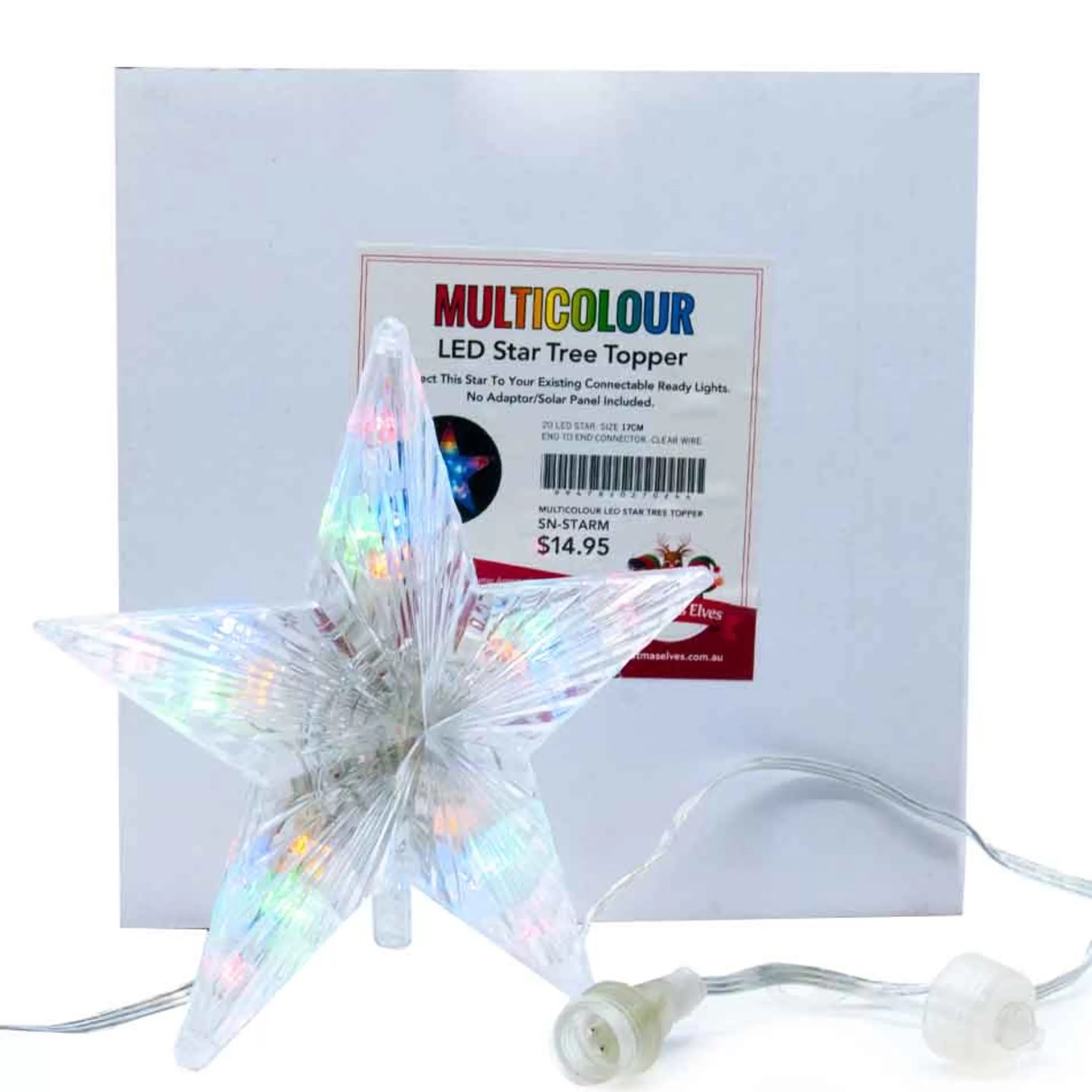 Outlet * Multicolour Connectable Star Tree Topper With 20 Led - 17Cm