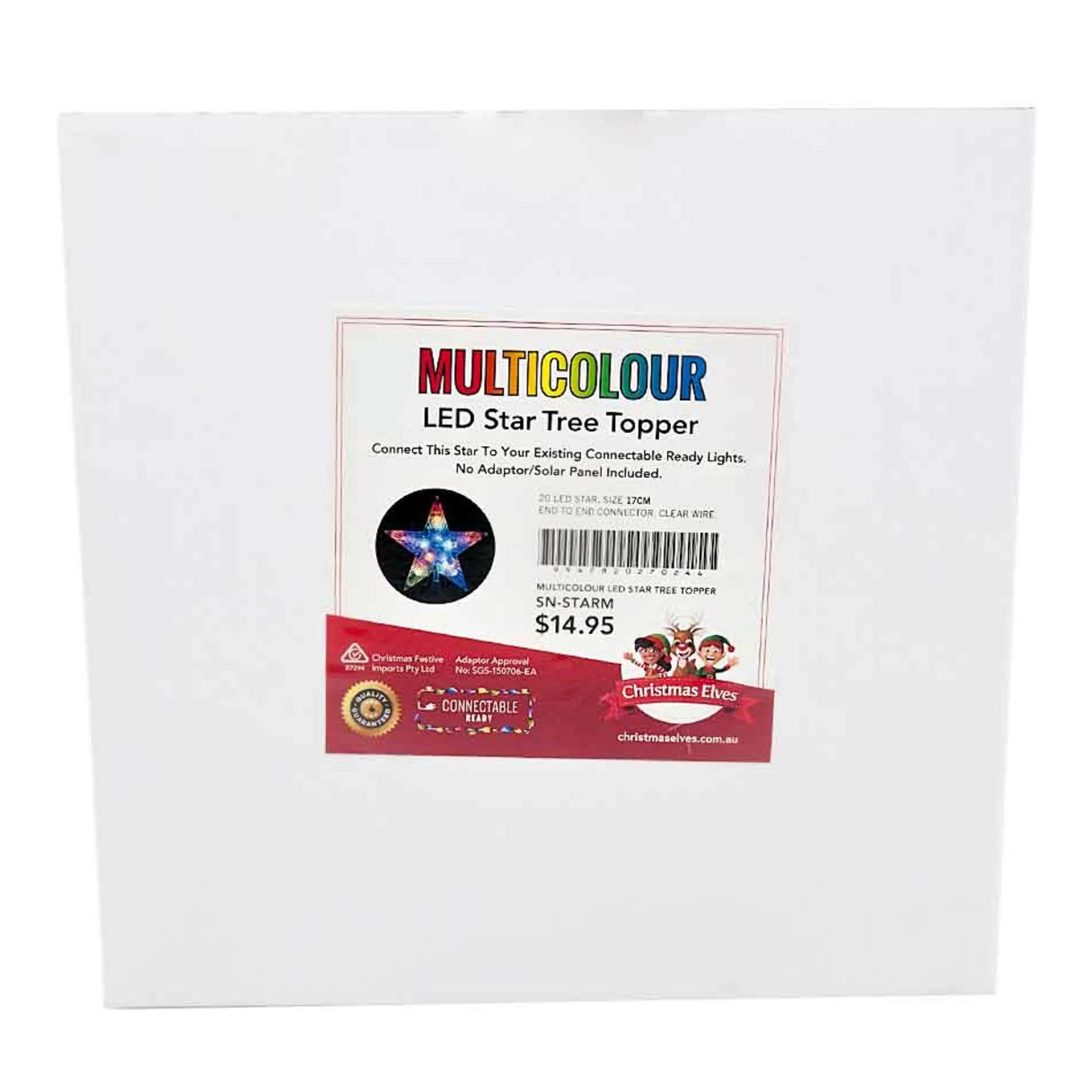 Outlet * Multicolour Connectable Star Tree Topper With 20 Led - 17Cm