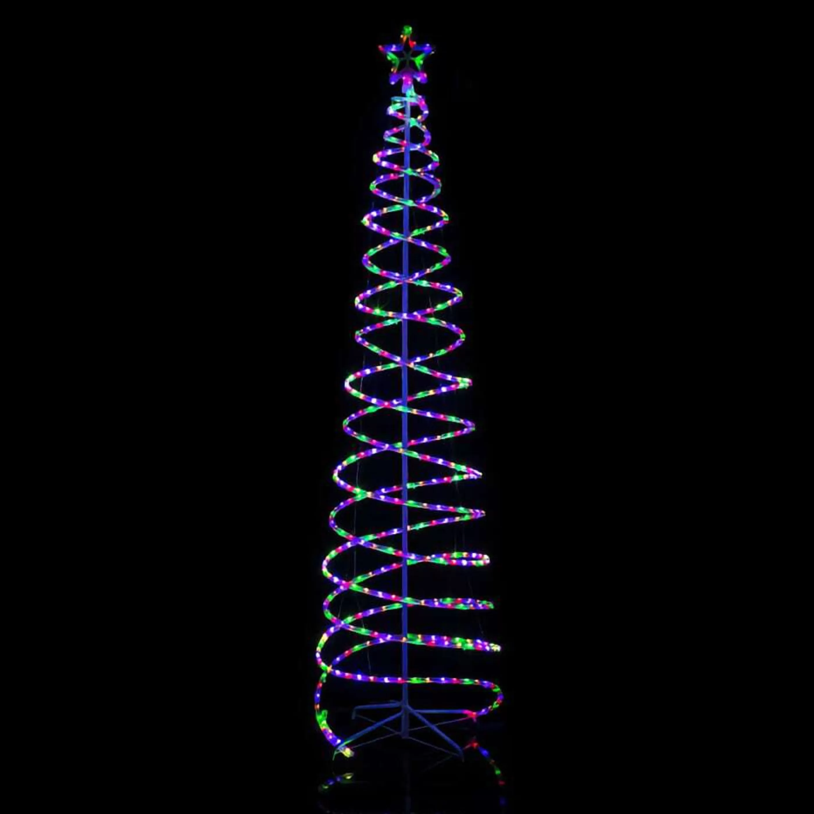 Online * Multicolour Double Spiral Led Ropelight Tree - 2.1M