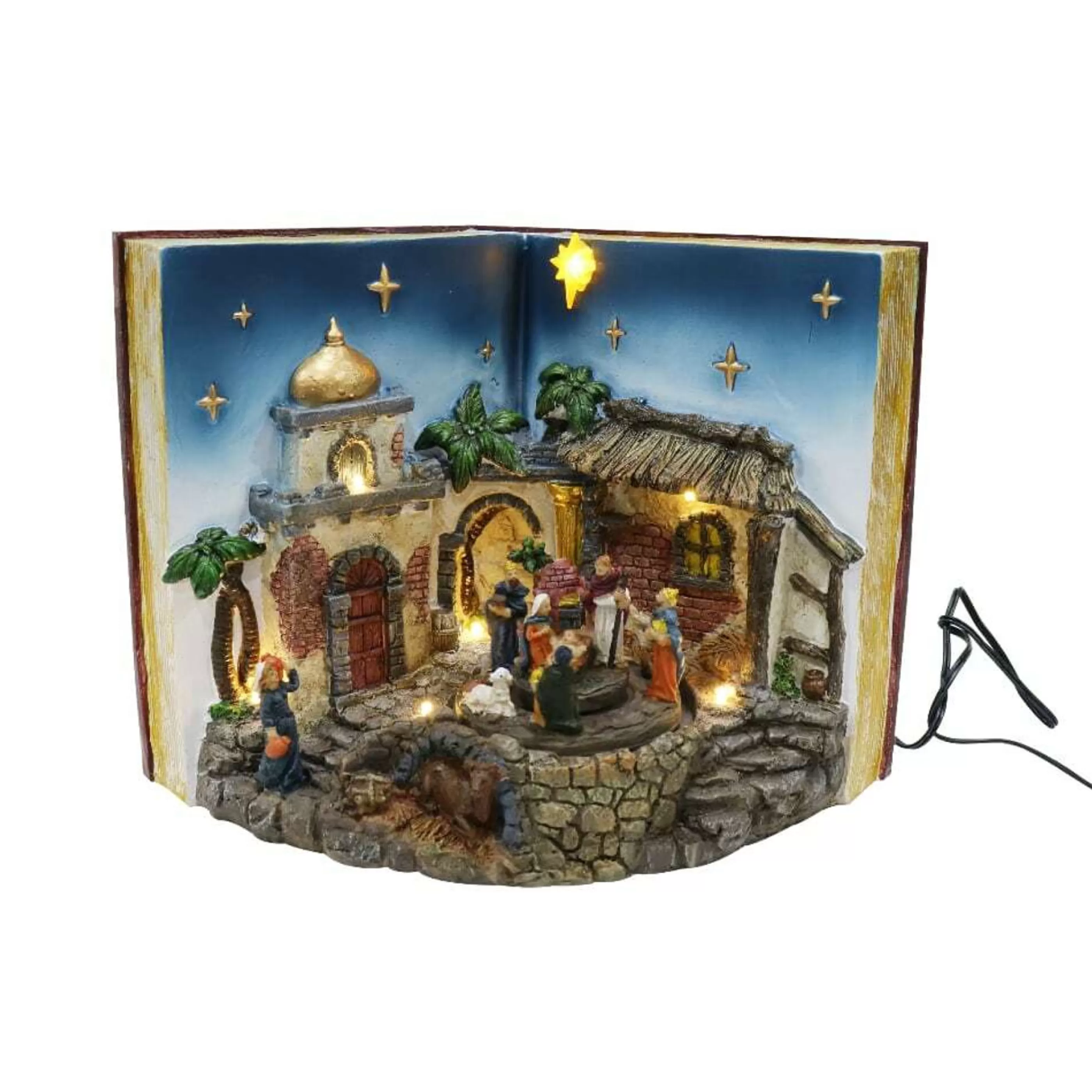 Sale * Nativity Book Scene Led Musical Rotating - 31Cm